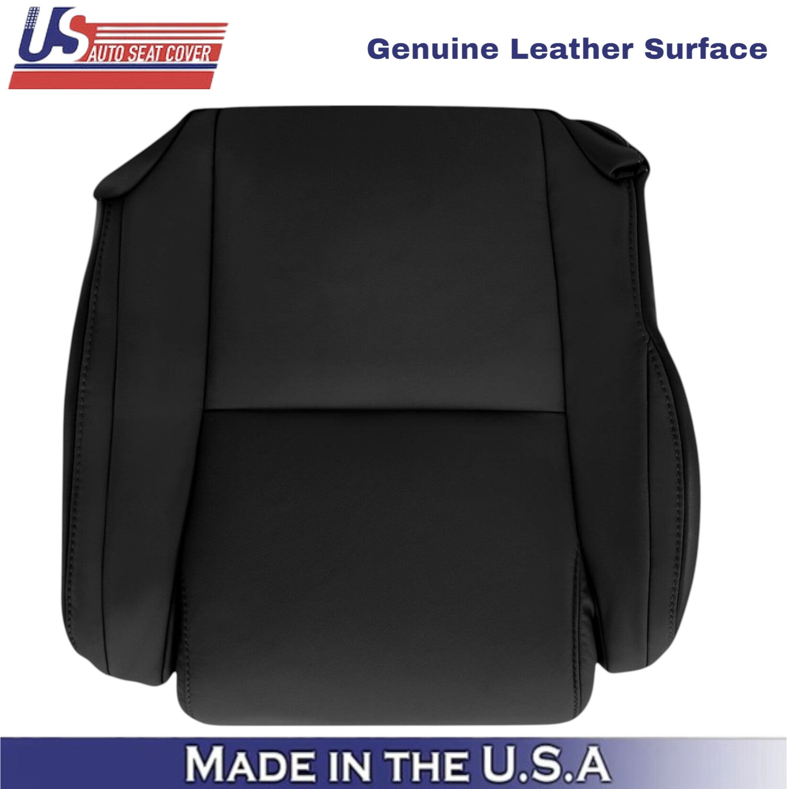 2007-2013 For Toyota Tundra Genuine Leather Passenger Bottom Seat Cover Black