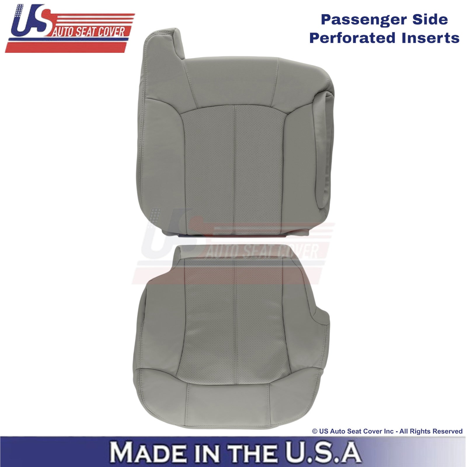 2002 For Cadillac Escalade Leatherette Passenger Top/Bottom Covers Pewter Gray