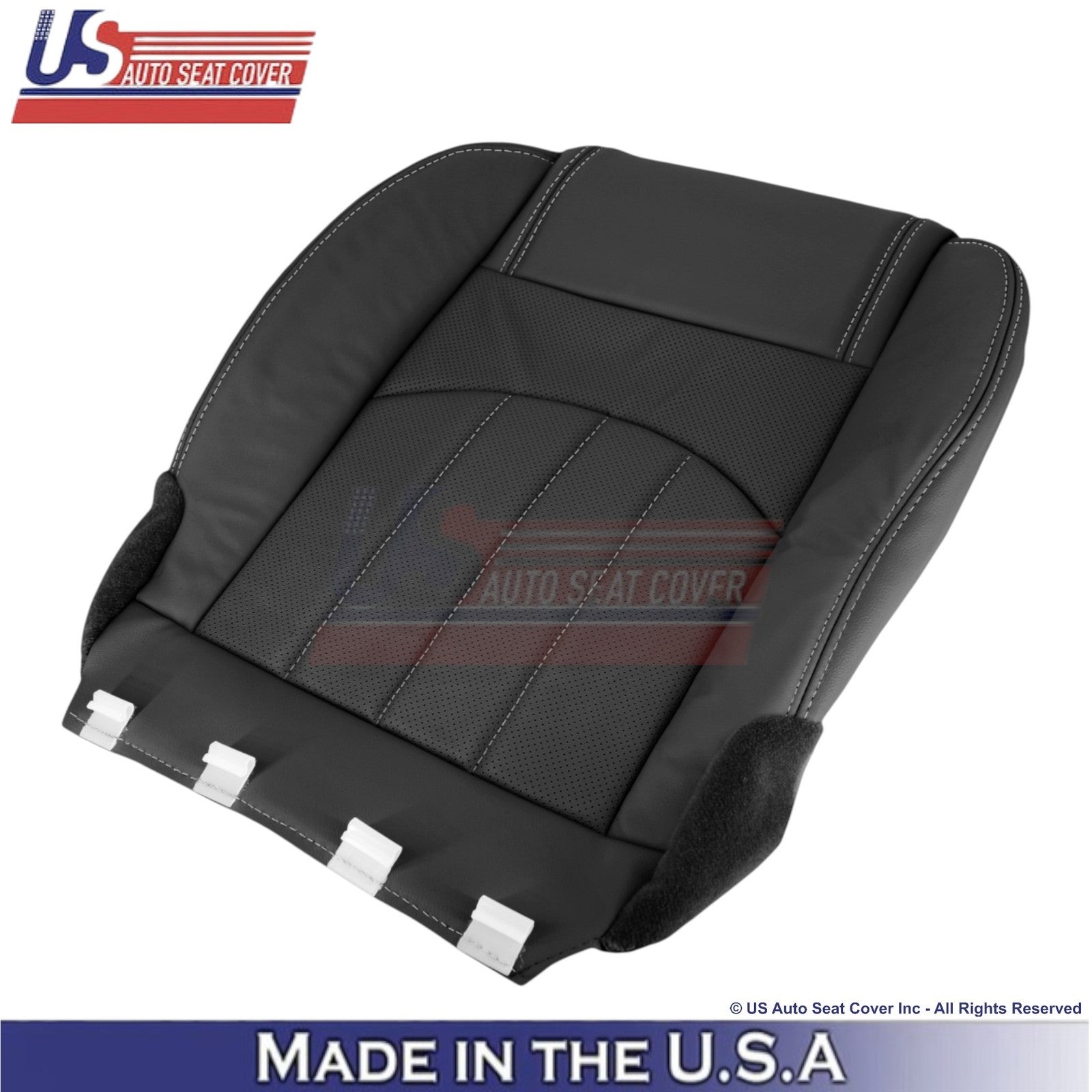 2013-2017 Fits Chevy Traverse Leatherette Perforated Front Seat Covers Ebony