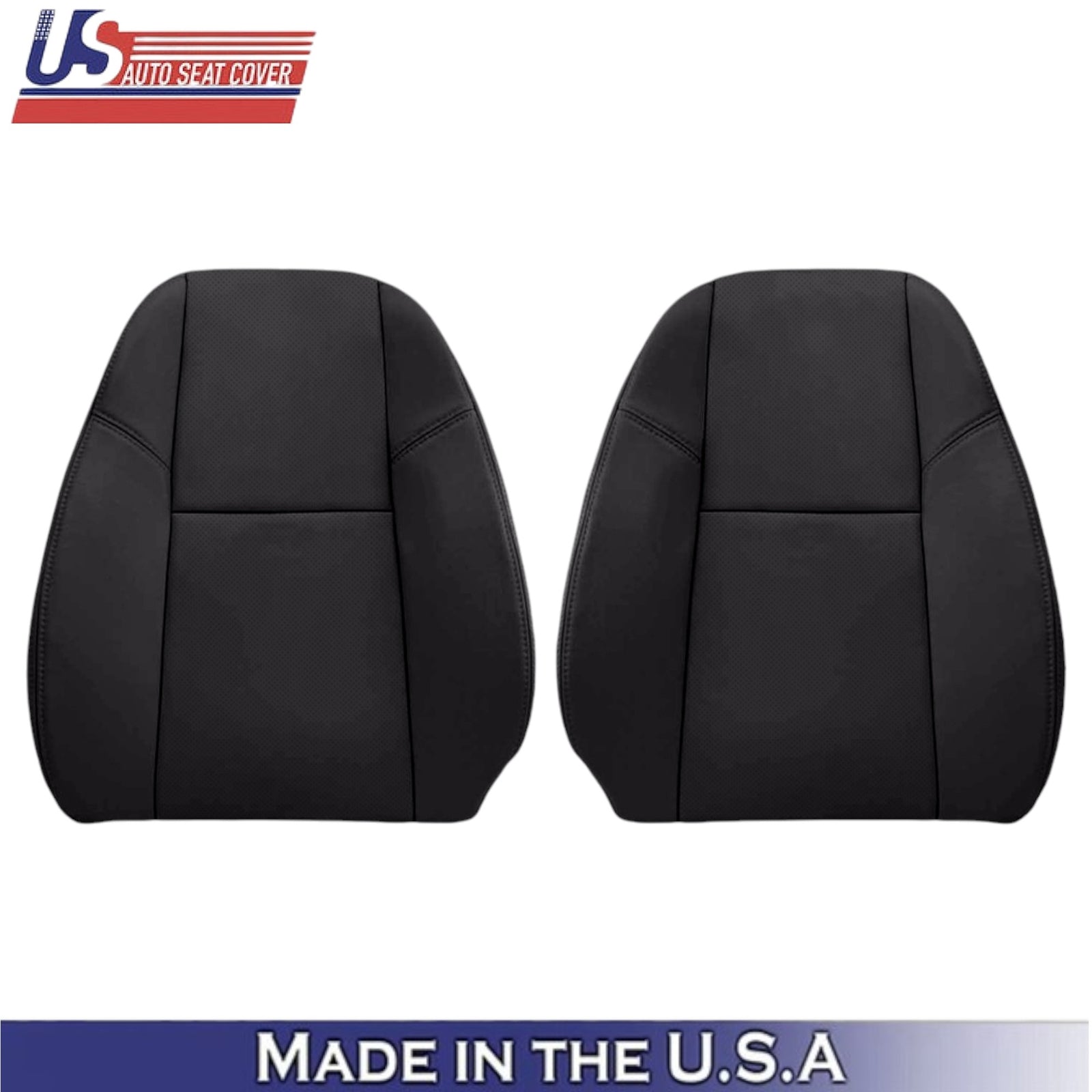2009-2014 For GMC Sierra Denali Leatherette Front Top Seat Covers Ebony (Black)
