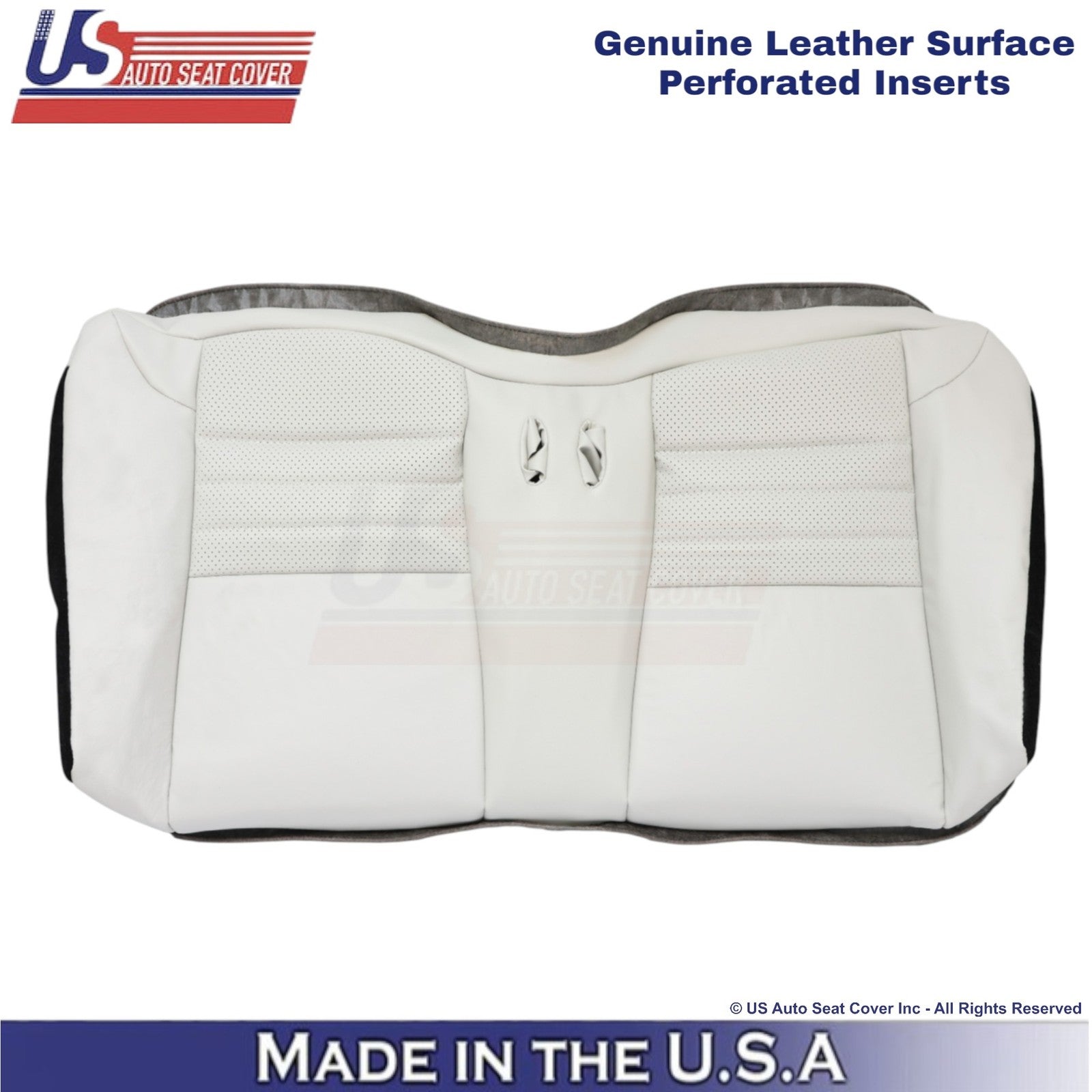 99-04 For Ford Mustang GT Genuine Leather Rear Bench Bottom Cover Oxford White