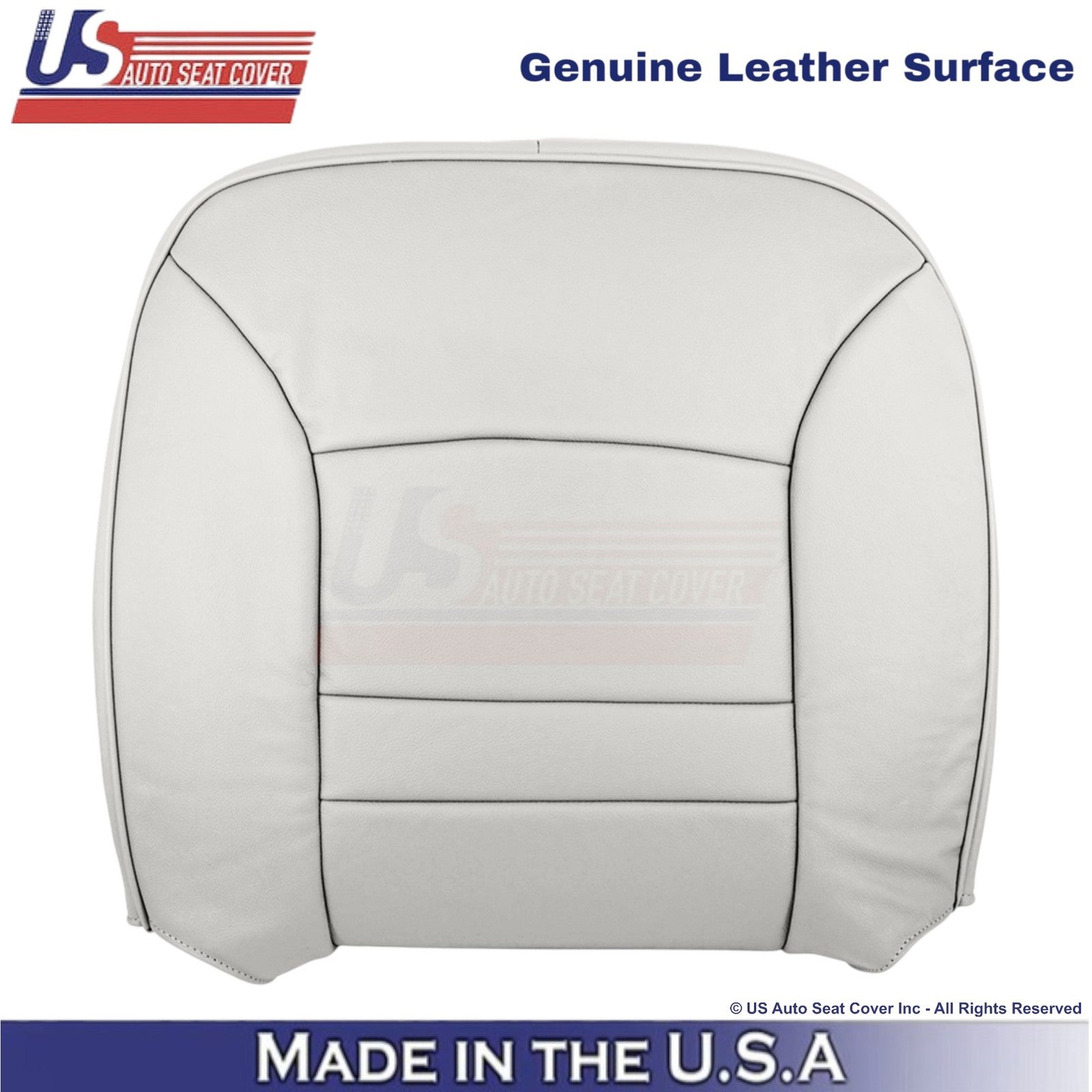 1998-2002 For Ford Crown Victoria Genuine Leather Driver Top Seat Cover White