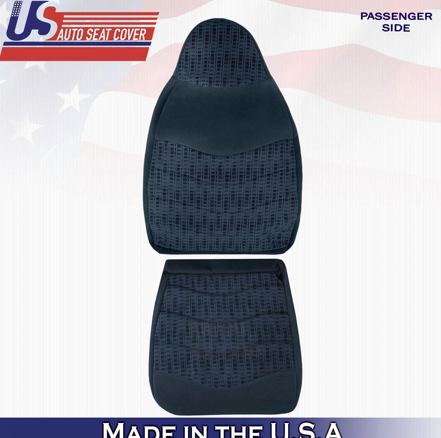 2000 For Ford F250 F350 XLT Passenger Side Top & Bottom Cloth Seat Covers Blue