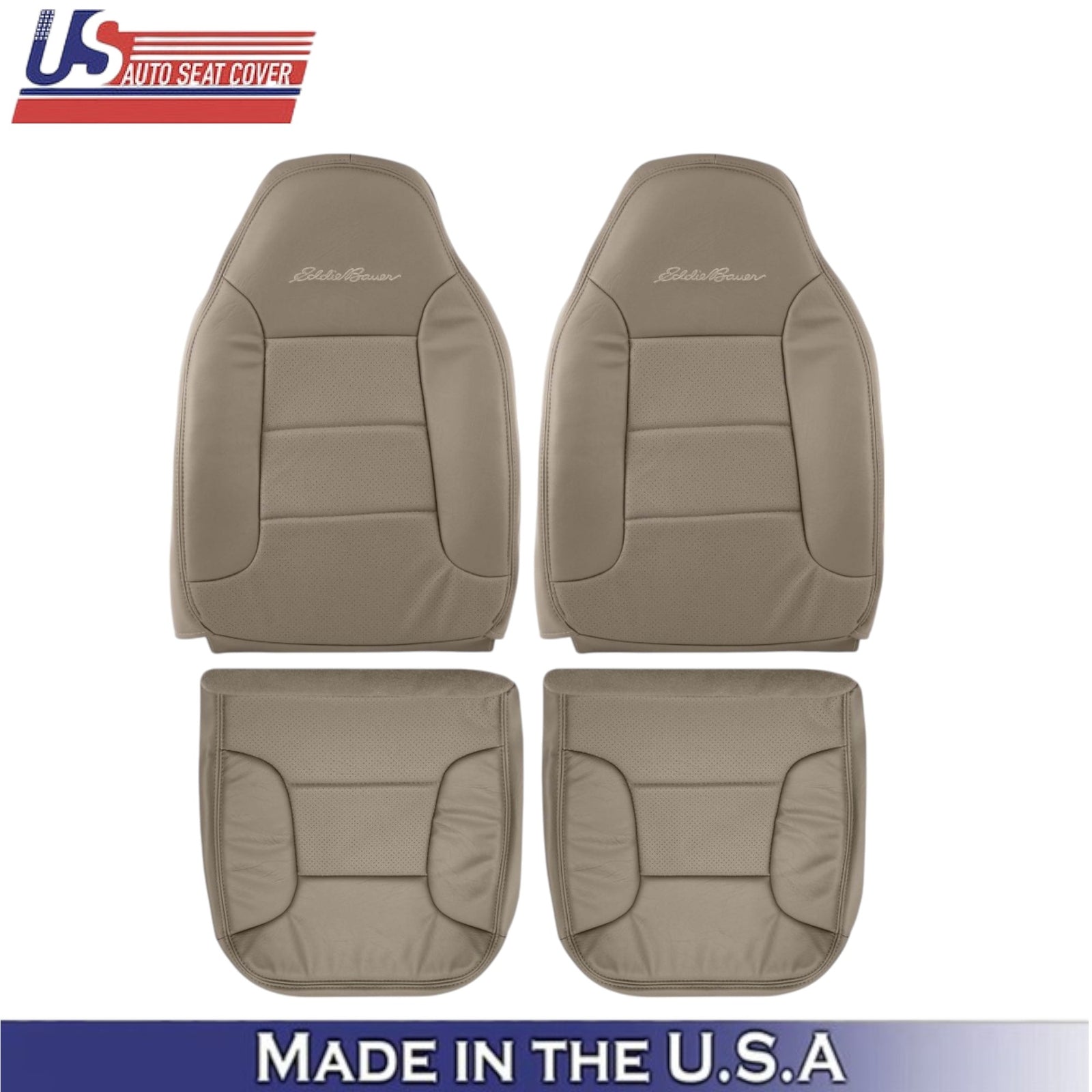 1993 1994 1995 1996 Ford Bronco Eddie Bauer Leatherette Seat Cover Mocha Tan