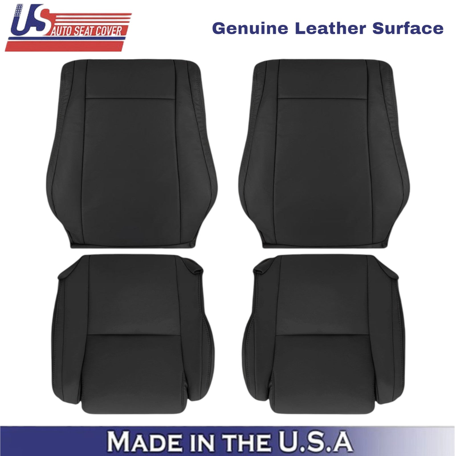2007-2013 For Toyota Tundra Genuine Leather front Replacement Seat Covers Black