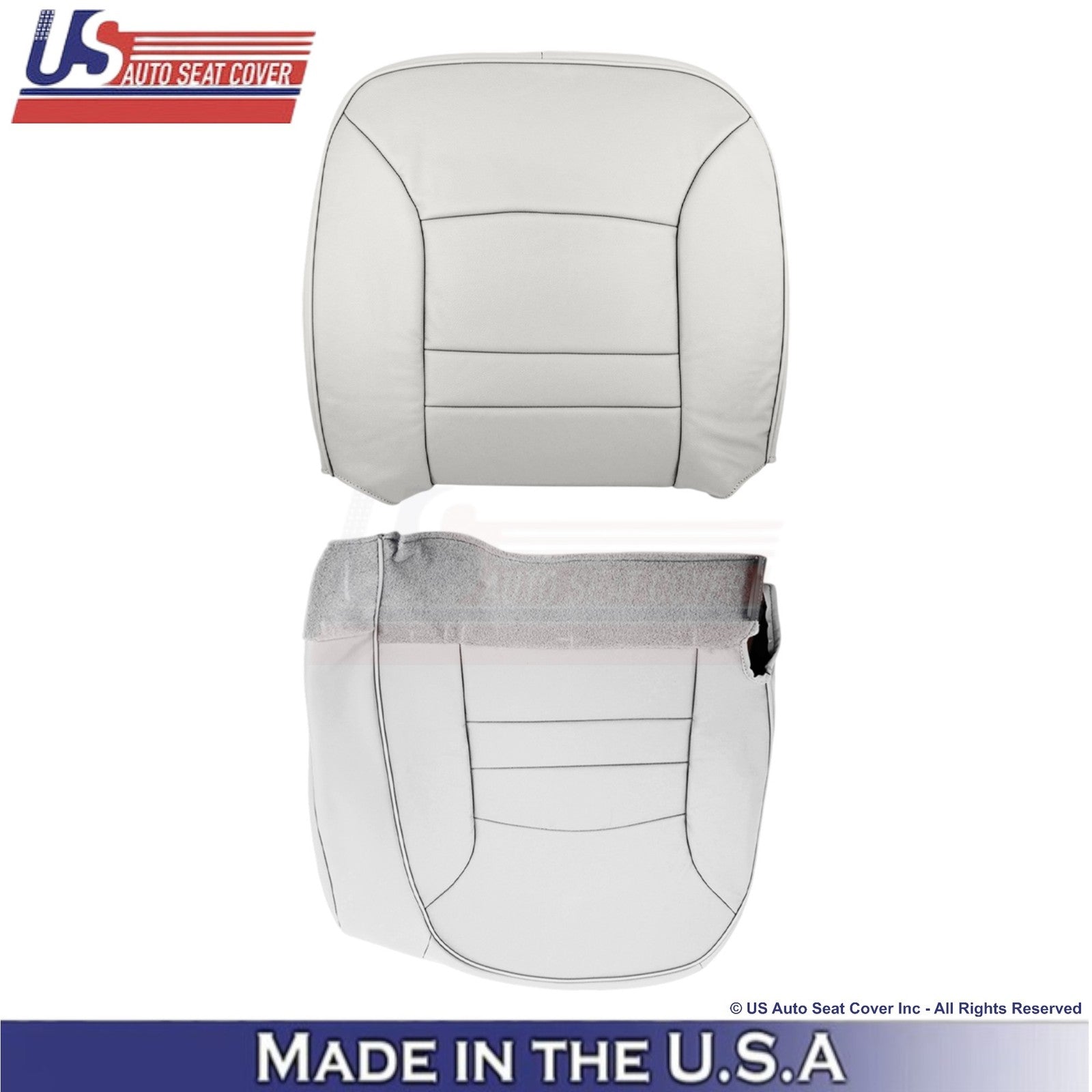 1998-2002 For Ford Crown Victoria Leatherette Driver Side Seat Covers White