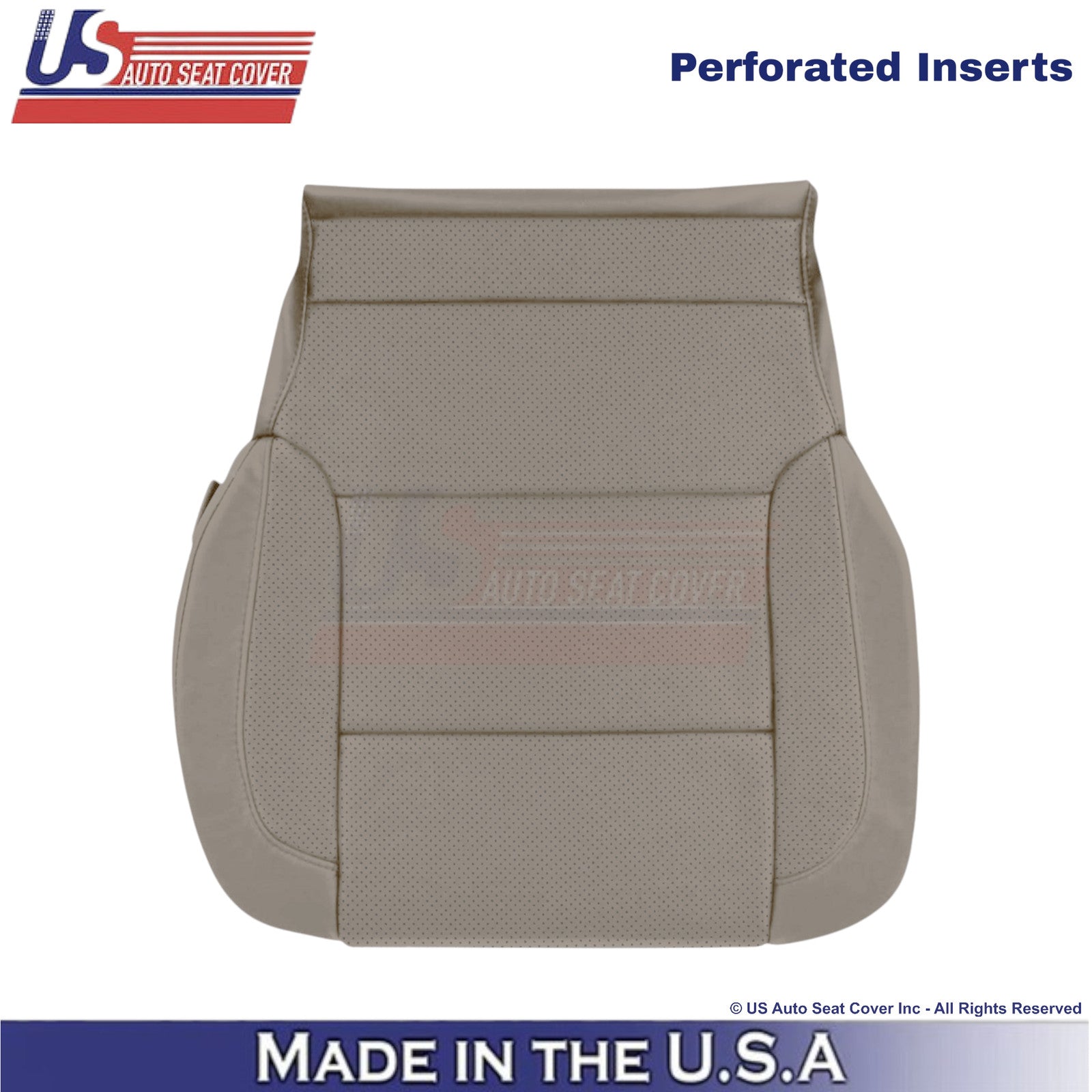 2014-2019 For Chevy Silverado 1500 LT Leatherette Perf Driver Bottom Cover Dune