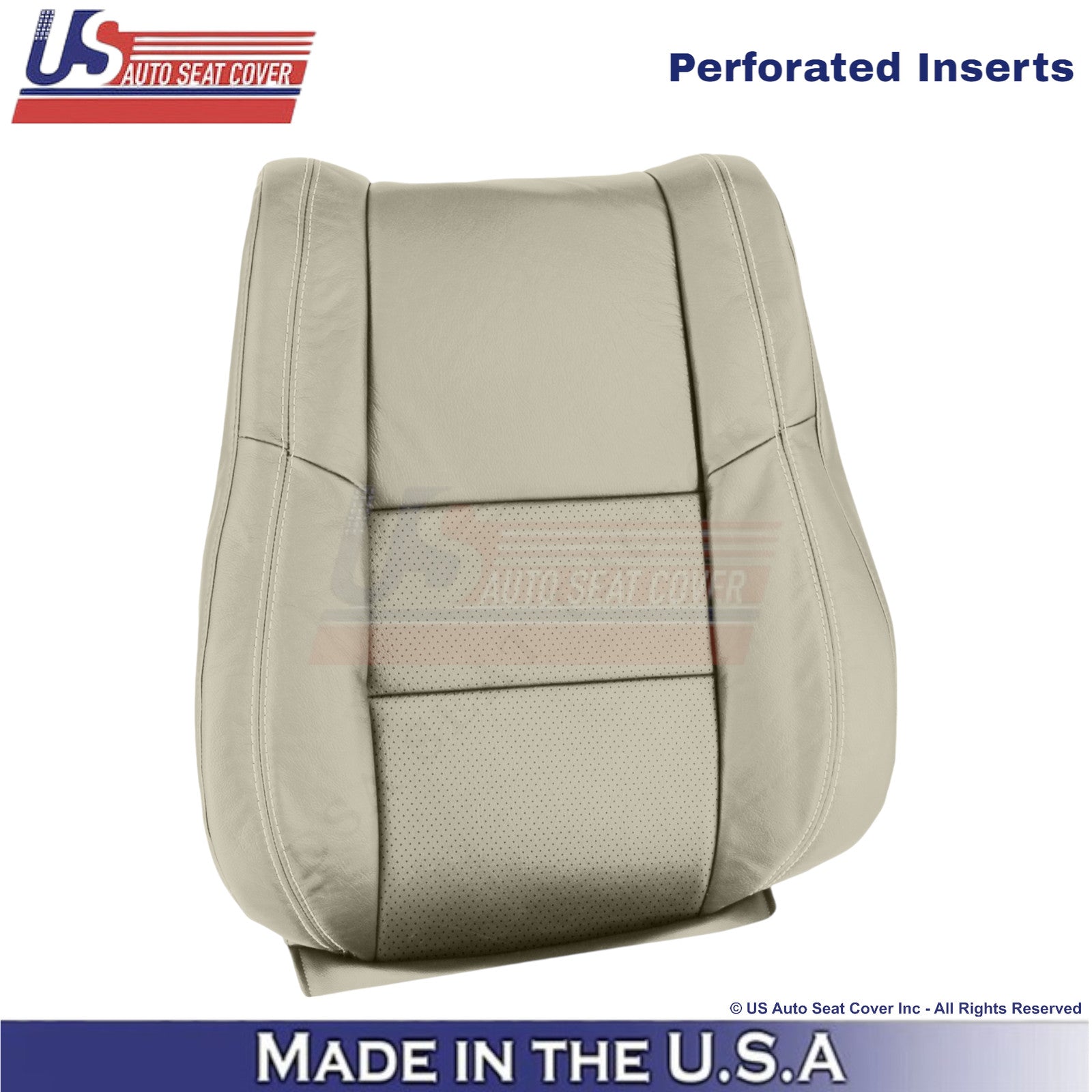2011-2022 For Dodge Durango Leather Perf. Front Top Covers Light Frost Beige