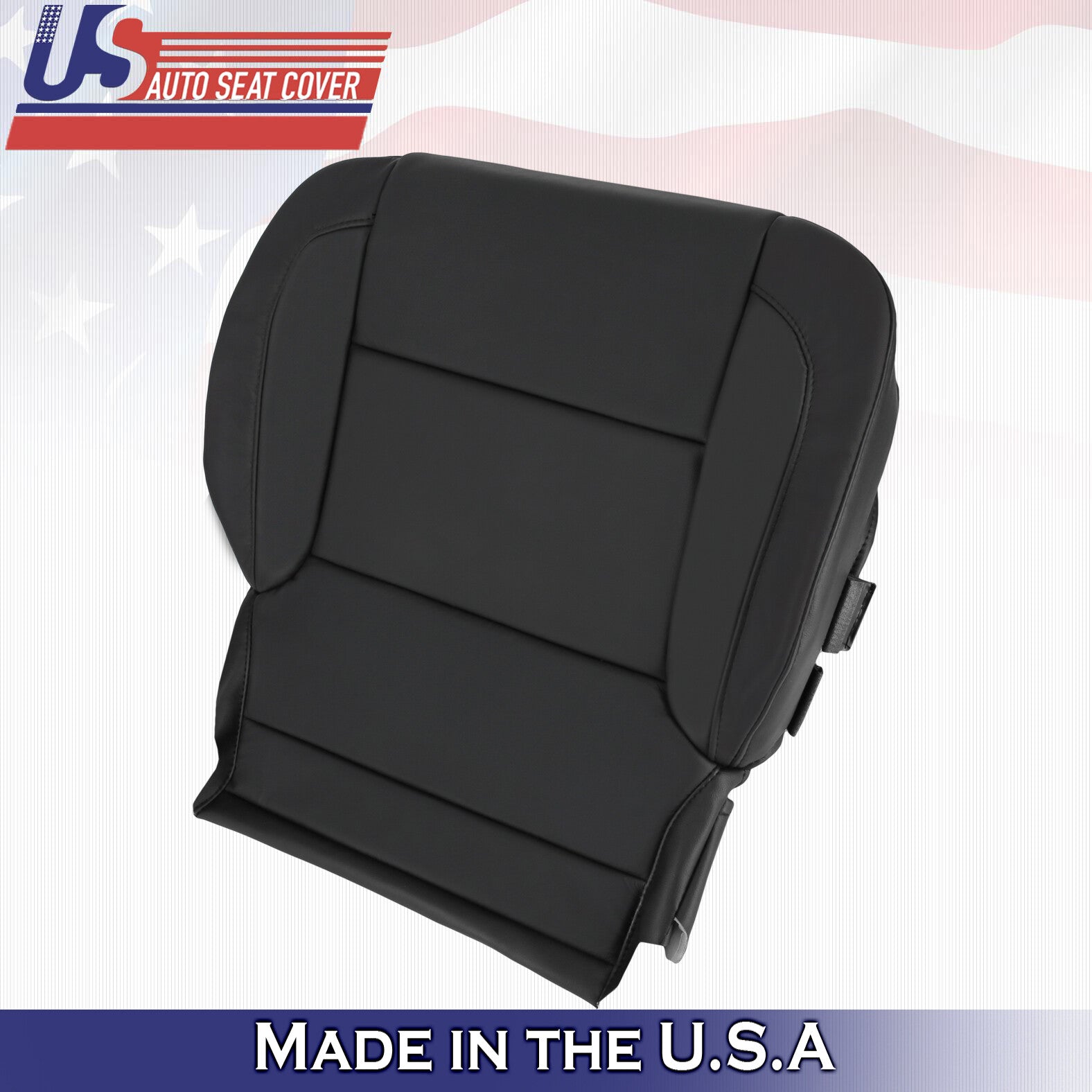 2015 For Chevy Silverado 2500 3500 Driver Top & Bottom Leather Seat Covers Black