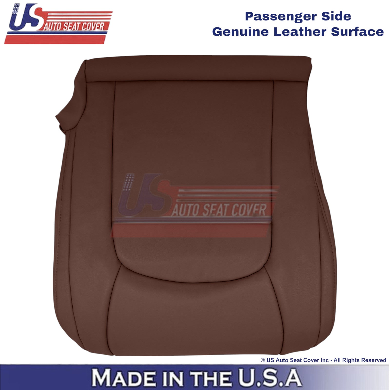 2008-2021 For Toyota Land Cruiser Leather Passenger Bottom Seat Cover Brown