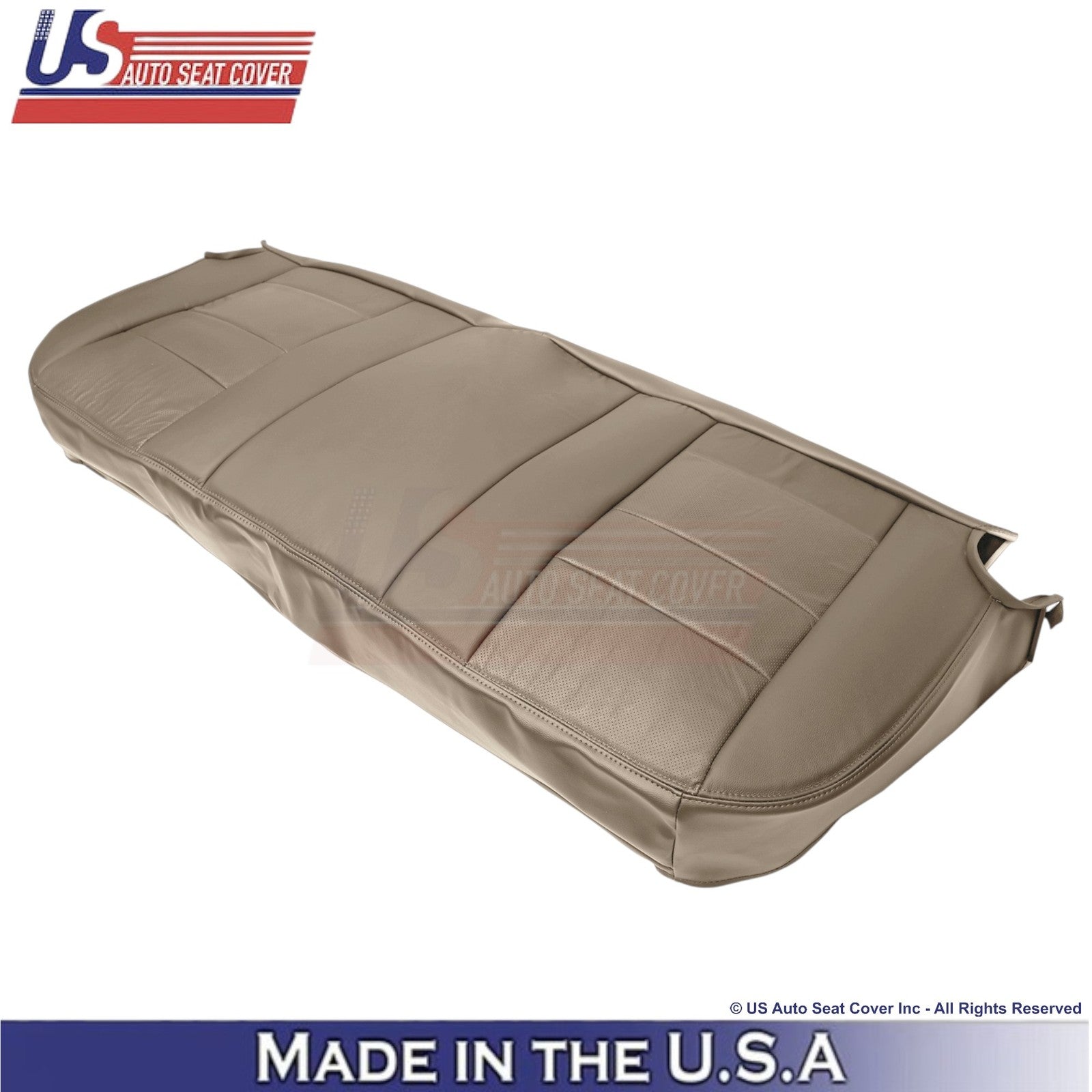 2002-2003 Fits Ford F250 F350 Lariat Leatherette Perf Rear Bottom Seat Cover Tan