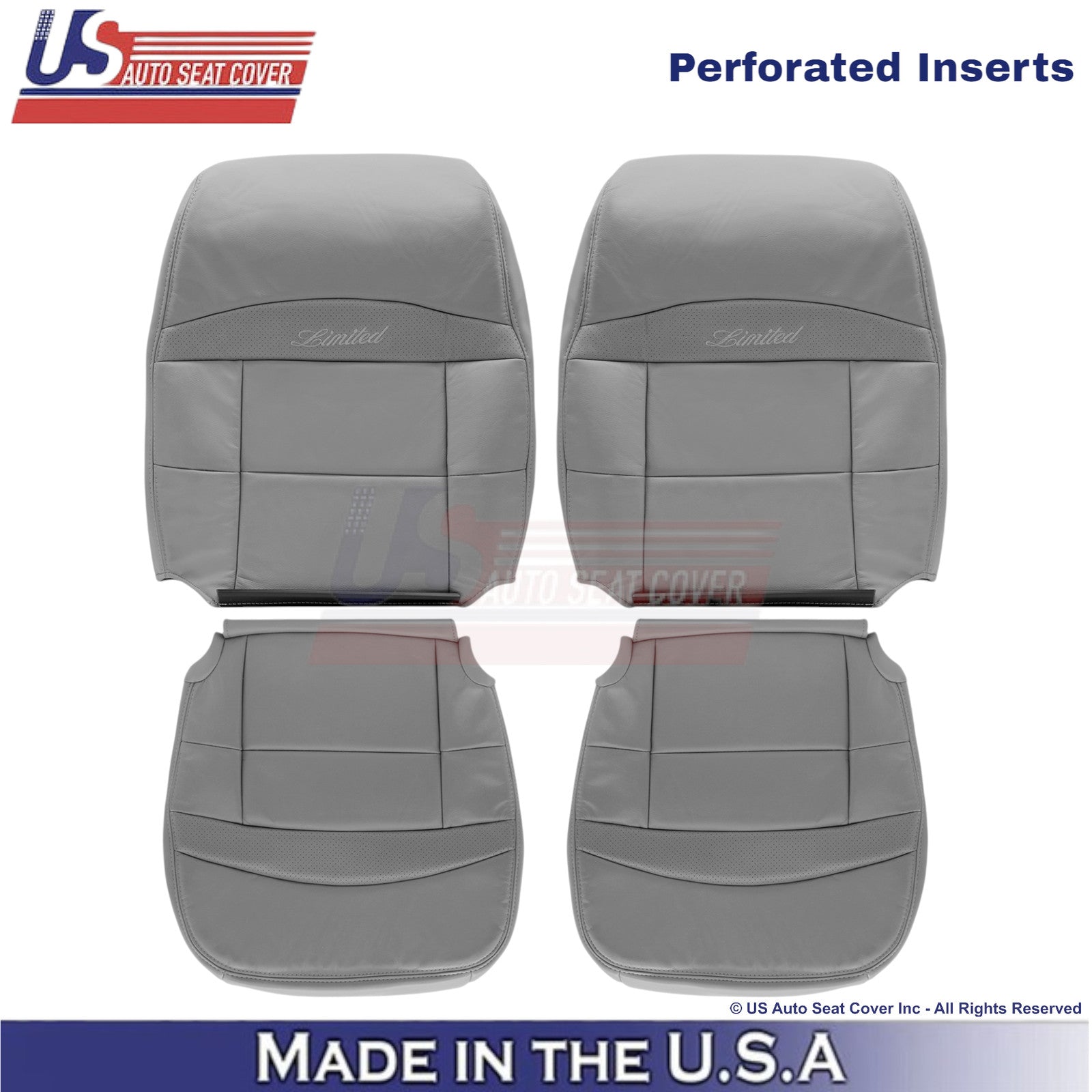1995-2001 For Ford Explorer Limited Leather Front Seat Covers Medium Graphite
