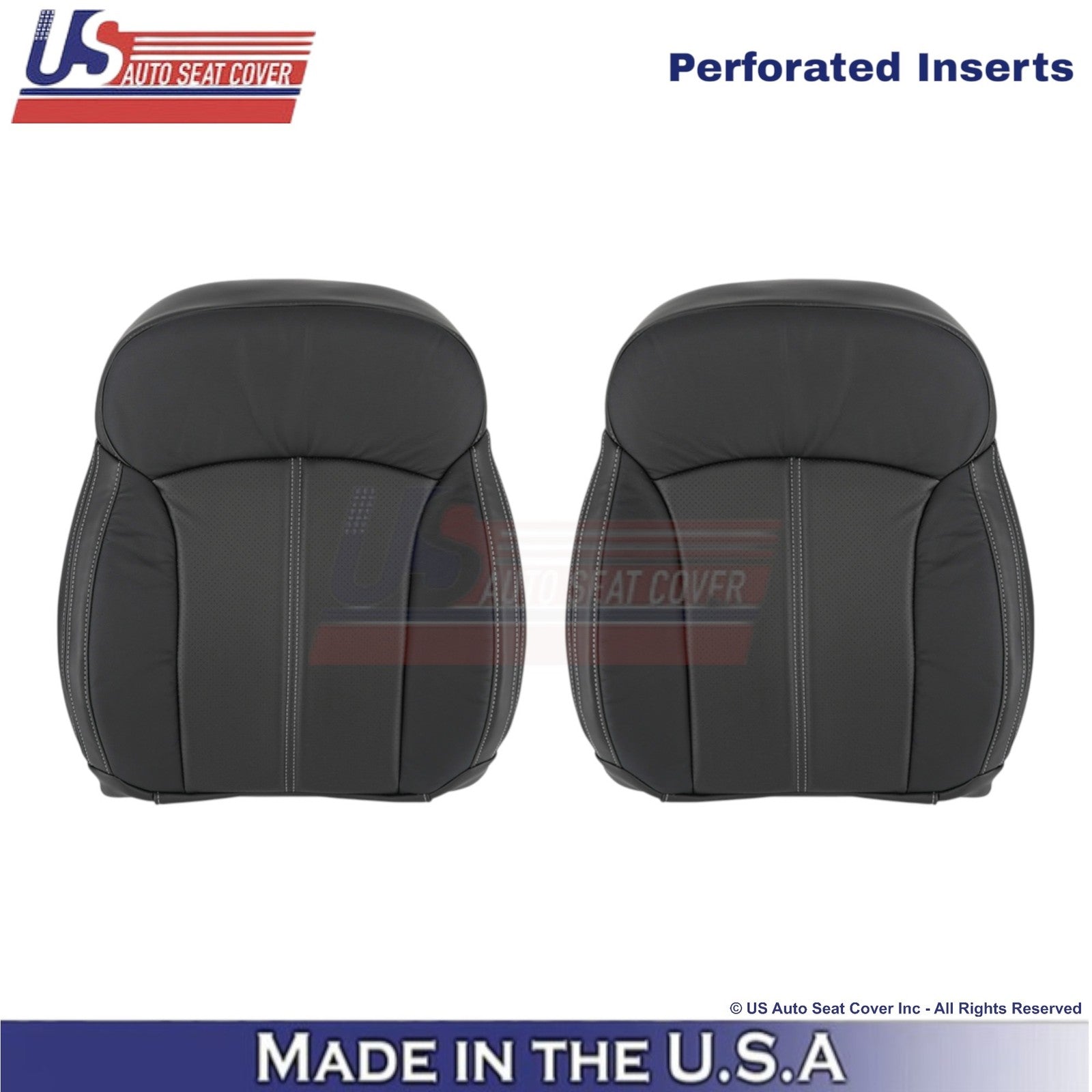 2017-2018 Fits Subaru Forester Touring Leather Top Replacement Seat Covers Black