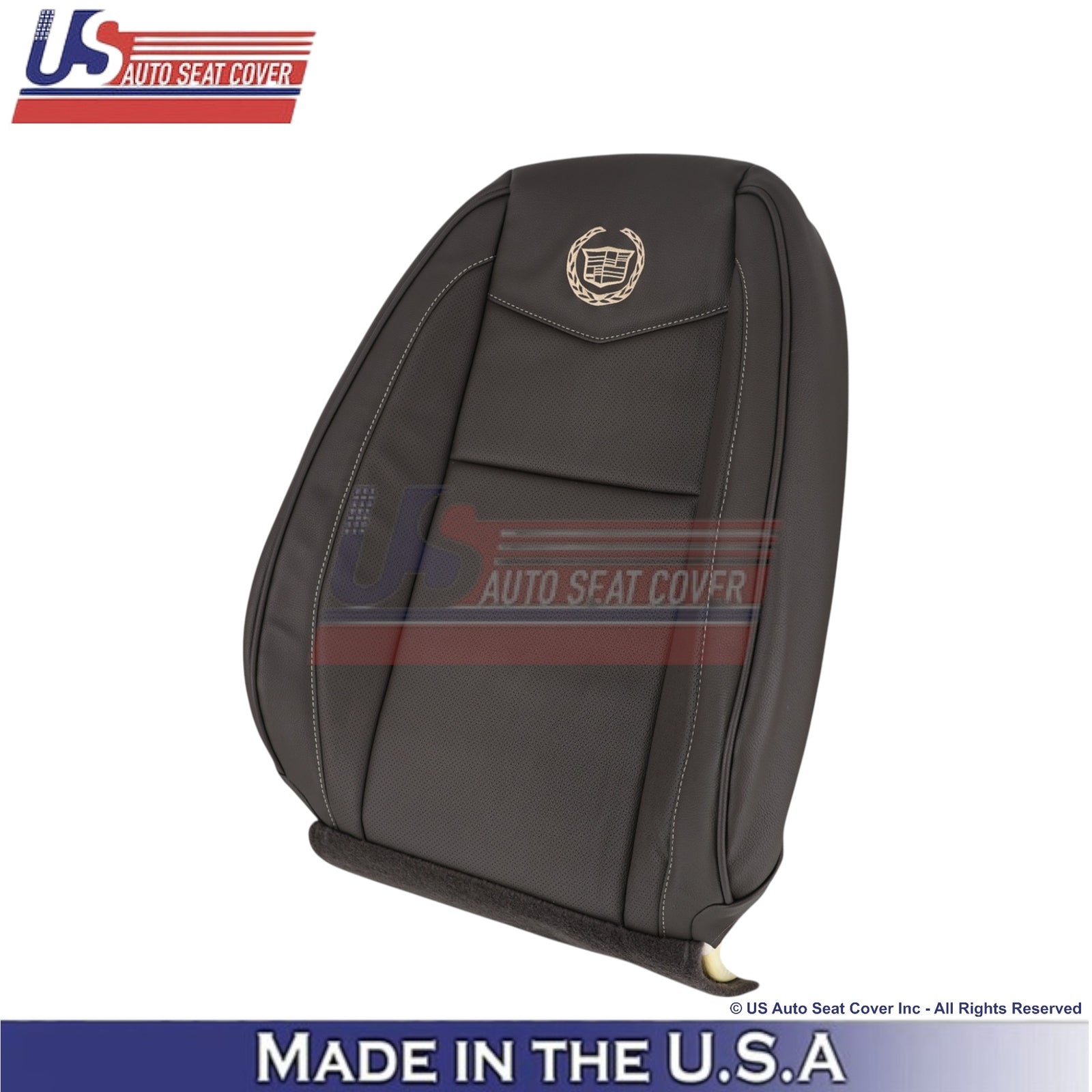 2007-2014 For Cadillac Escalade Platinum Leatherette Front Top Seat Covers Brown