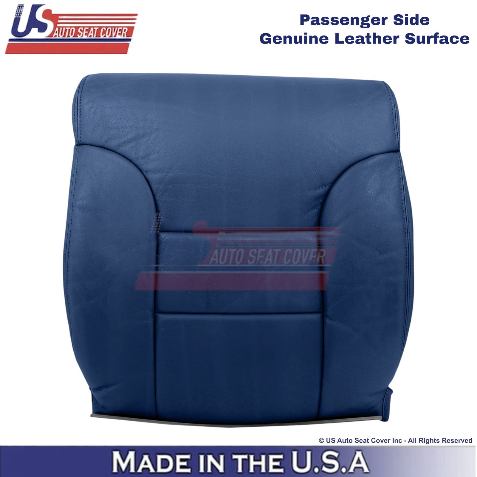 1995-1999 Fits Chevy Suburban Genuine Leather Passenger Top Covers Navy Blue