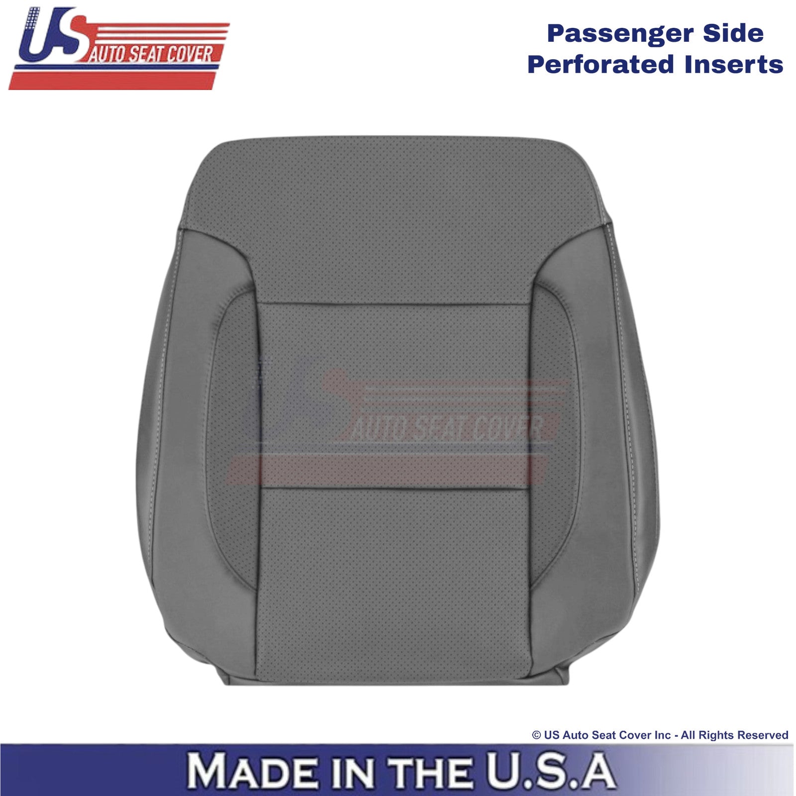 2014-2019 For Chevy Silverado 1500 LT LS Leather Perf Passenger Top Cover Gray