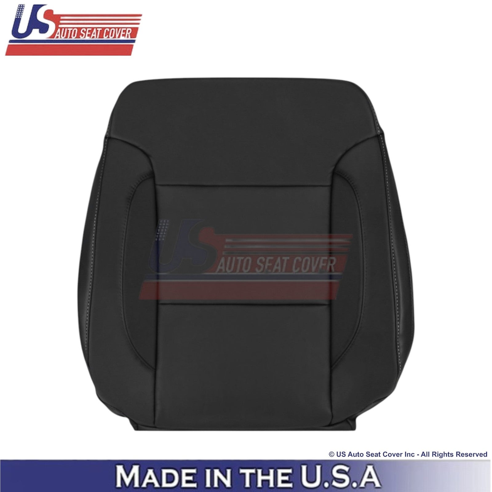 2014-2019 For Chevy Silverado 1500 LT LS Genuine Leather Front Covers Jet Black