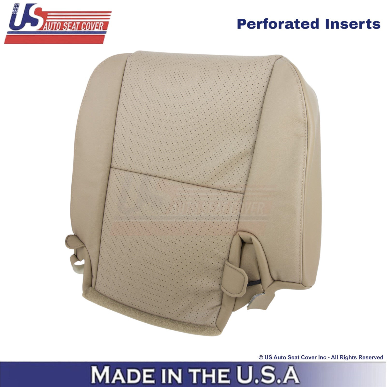 2008-2014 For Toyota Sequoia Leather Perf Rear Left Bottom Seat Cover Sand Beige