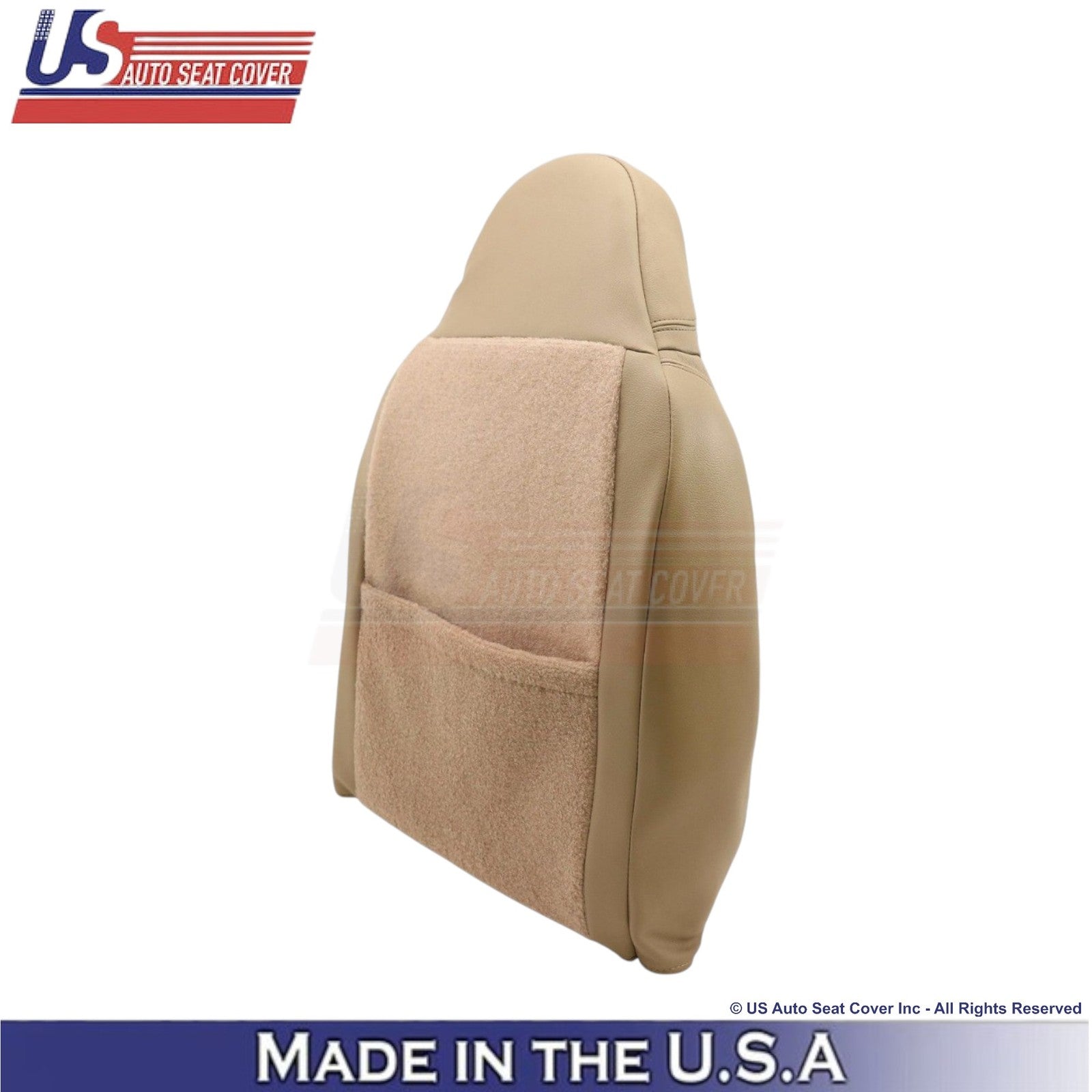 1998-2000 For Ford F250 Lariat Leatherette Front Top Seat Covers Prairie Tan