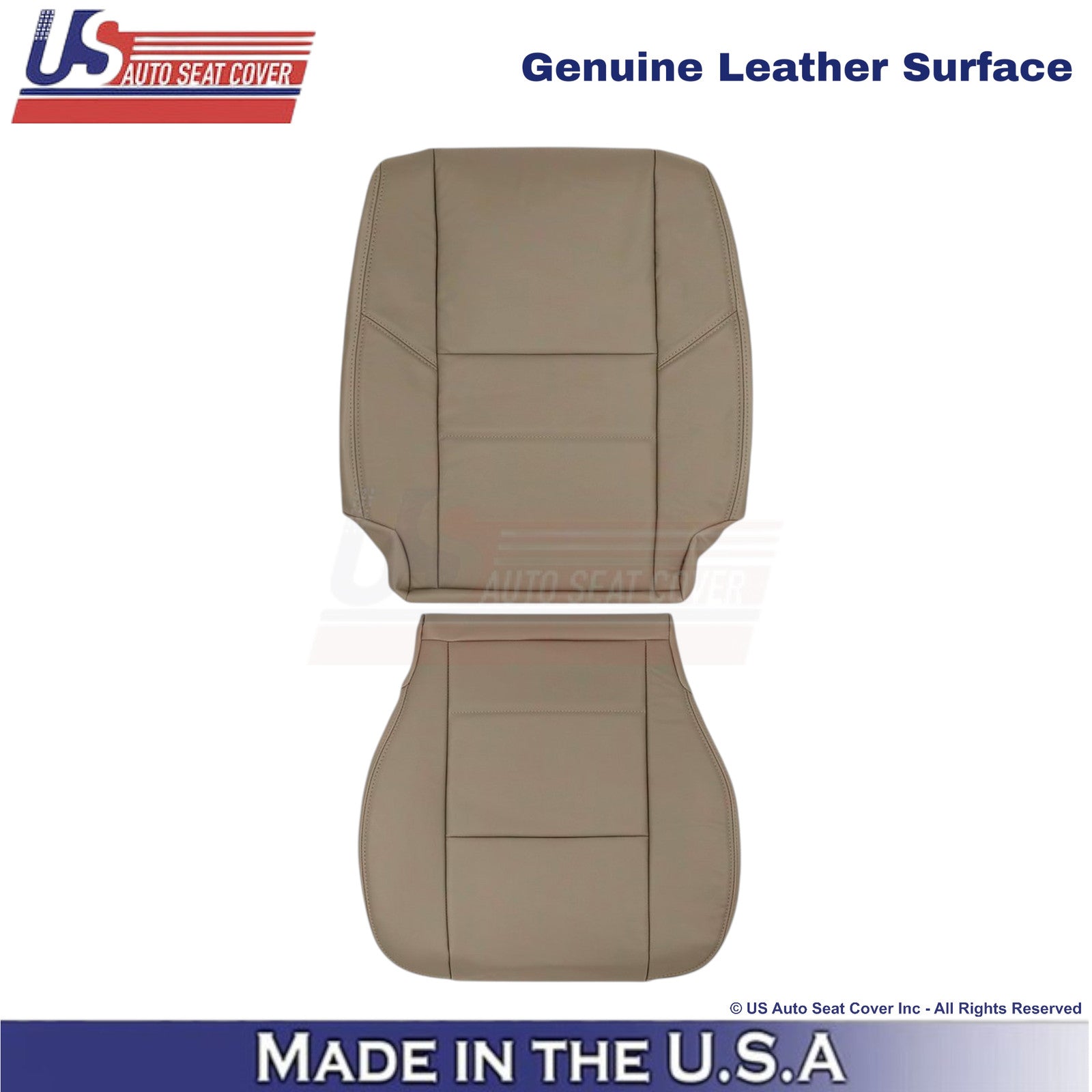 2000-2004 Fits Toyota Tundra Genuine Leather Front Driver Side Seat Covers Tan