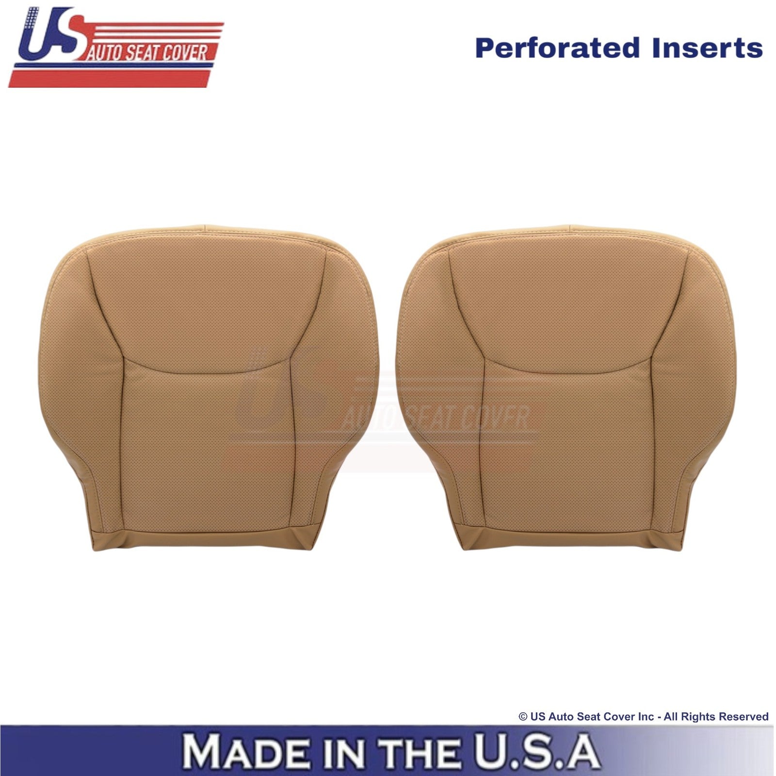 2000-2002 For Mercedes-Benz S-Class Leatherette Perf. Bottom Seat Covers Saffron