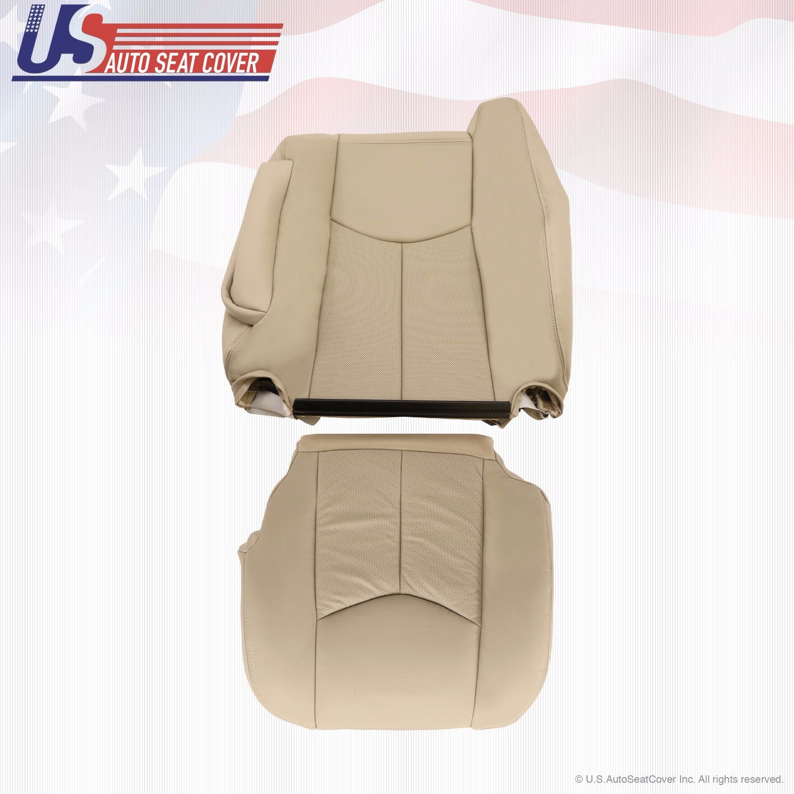2005 2006 Cadillac Escalade Driver Bottom & Lean Back Leather Seat Covers Tan