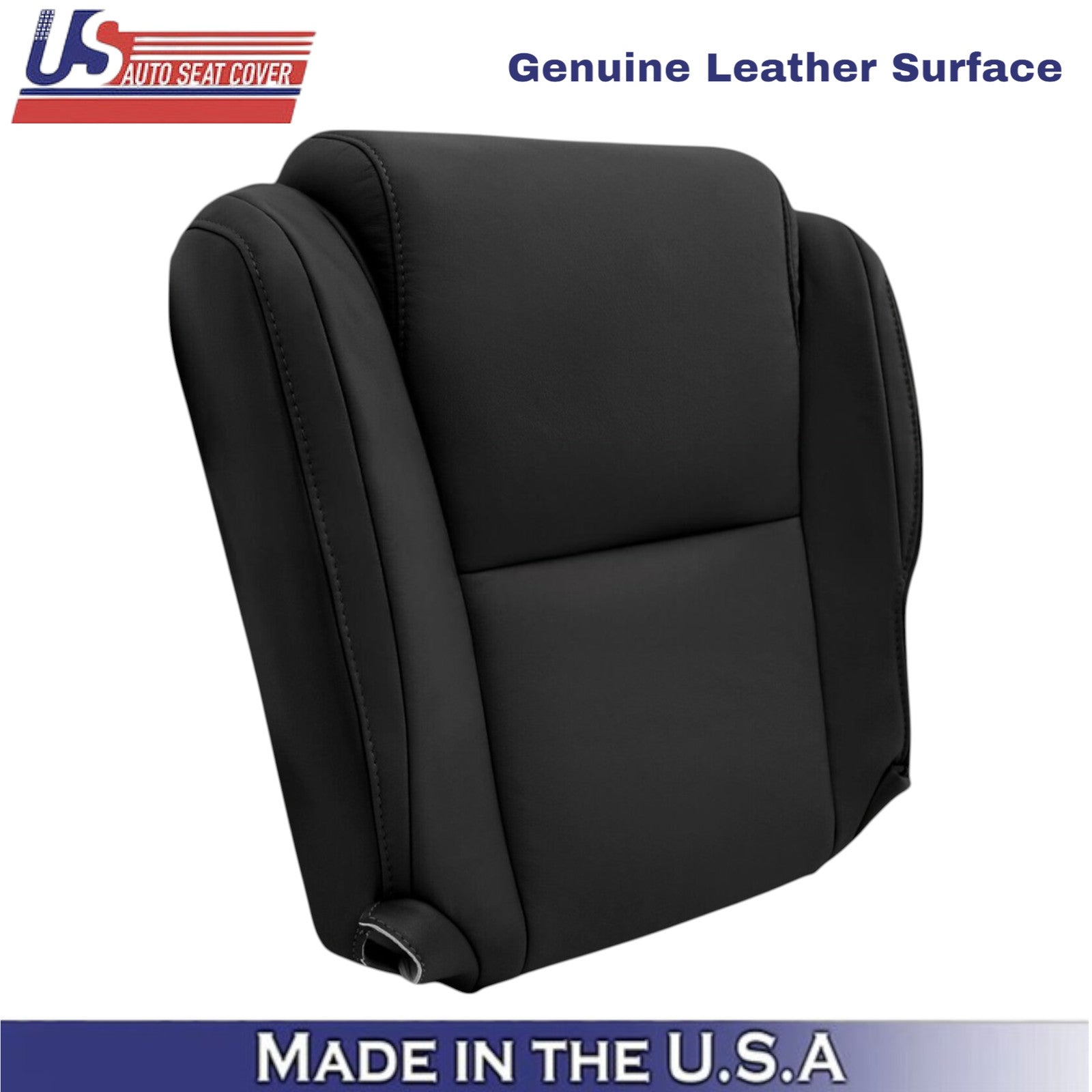 2007-2013 For Toyota Tundra Genuine Leather Passenger Bottom Seat Cover Black