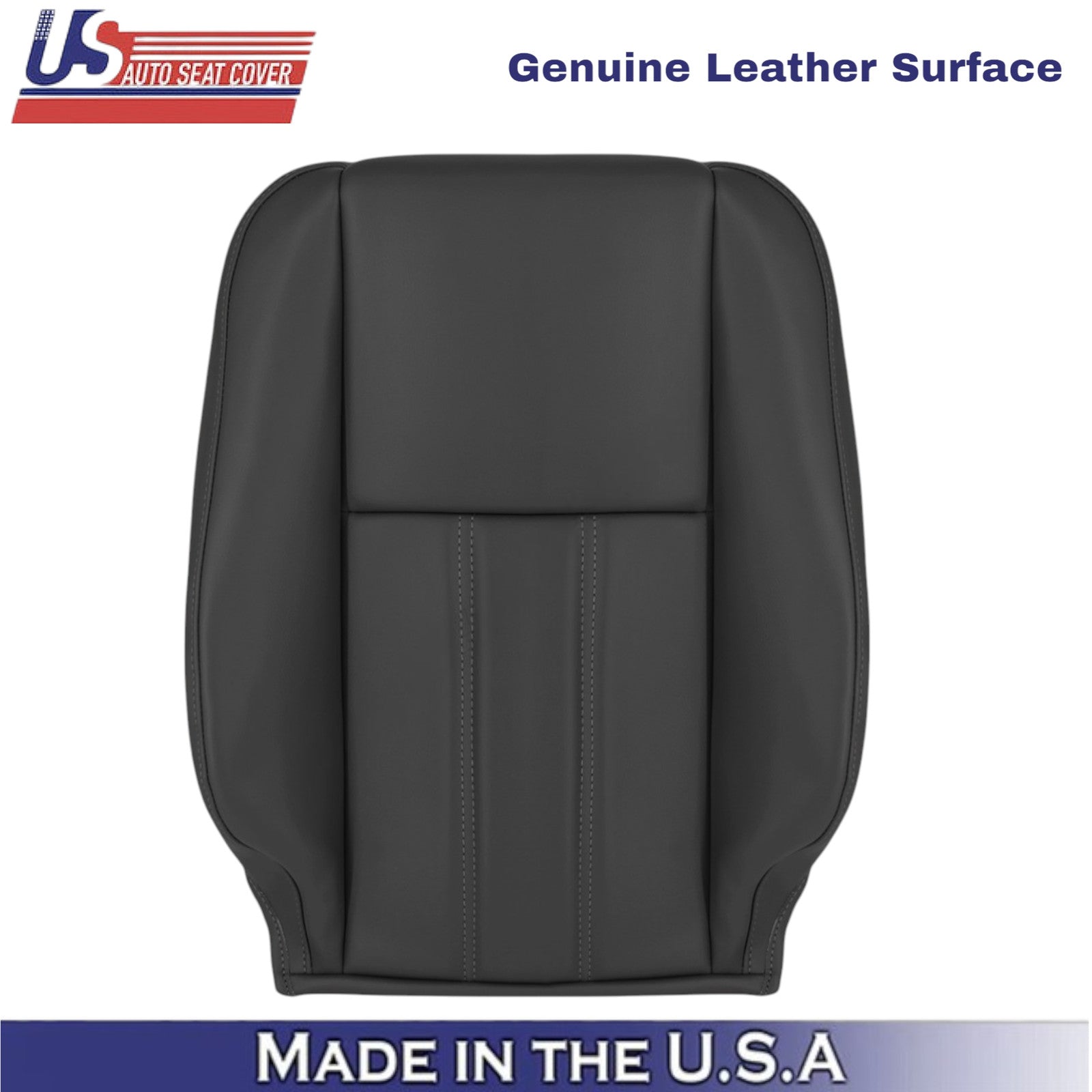 2008-2020 For Dodge Grand Caravan Genuine Leather Driver Top Seat Cover Black