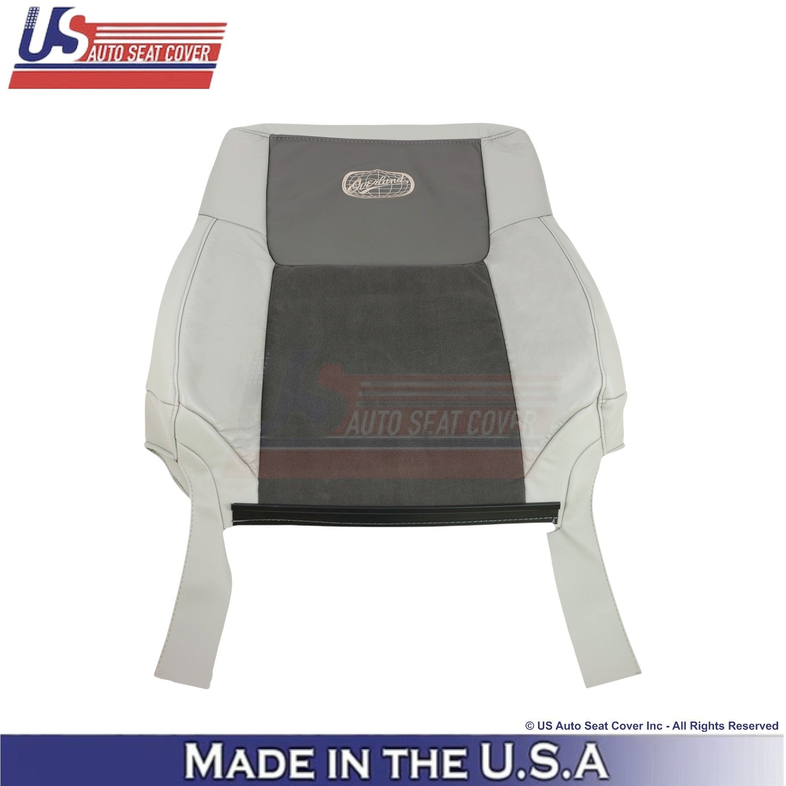 2006-2010 Fits Jeep Commander Leather & Suede Front Top Seat Covers 2-Tone Gray
