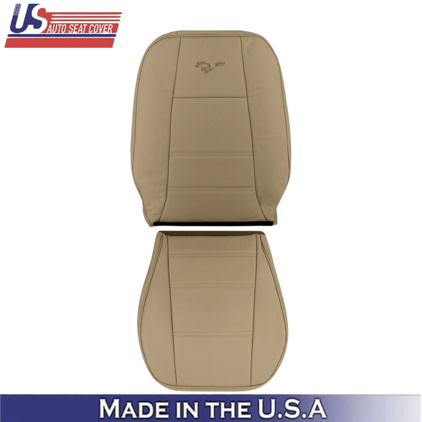 1999-2004 For Ford Mustang V6 Leatherette Driver Side Covers Medium Parchment