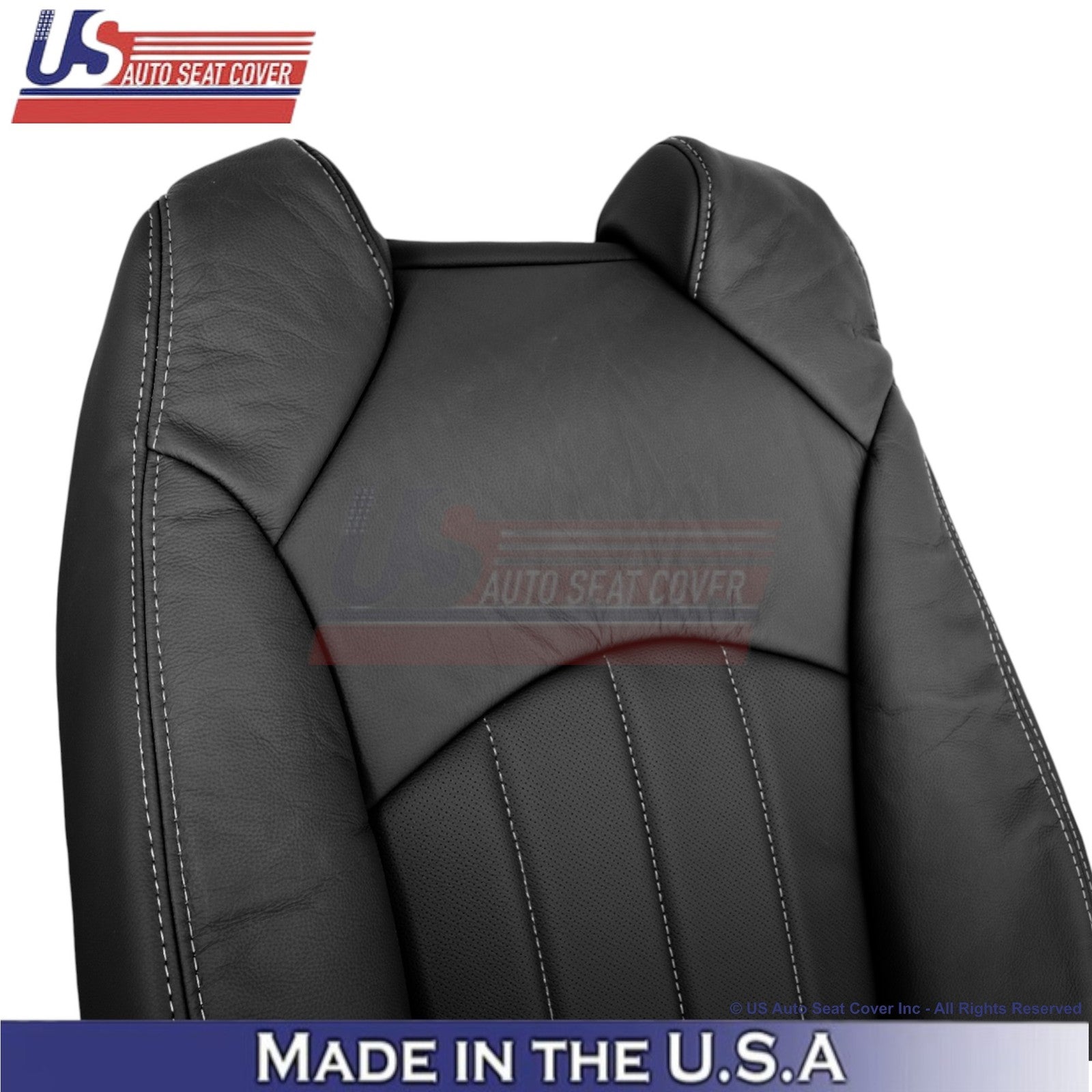 2013-2017 Fits Chevy Traverse Genuine Leather Perforated Front Seat Covers Ebony