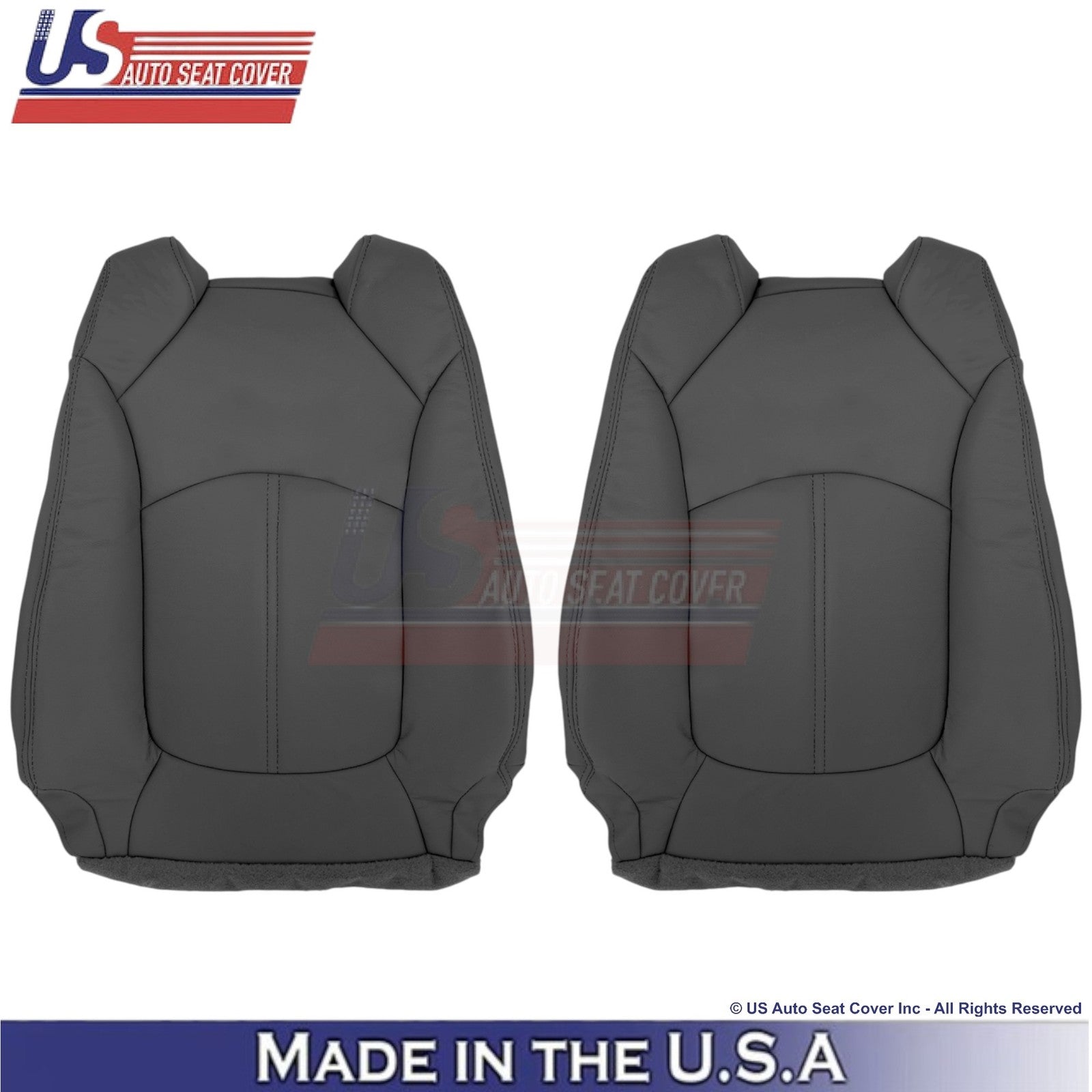 2013-2016 Fits GMC Acadia Leatherette Front Top Replacement Seat Covers Ebony