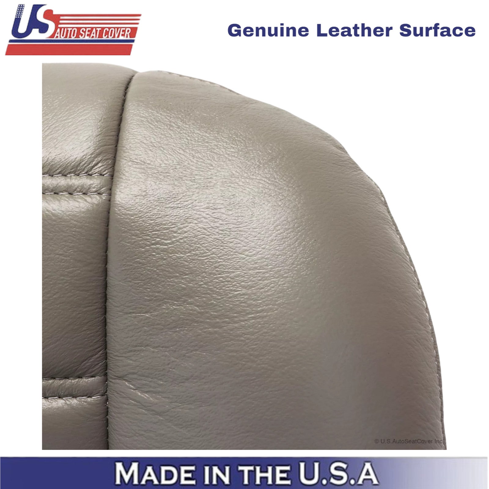 2003-2007 For Hummer H2 Genuine Leather Driver Bottom Seat Cover Wheat Gray