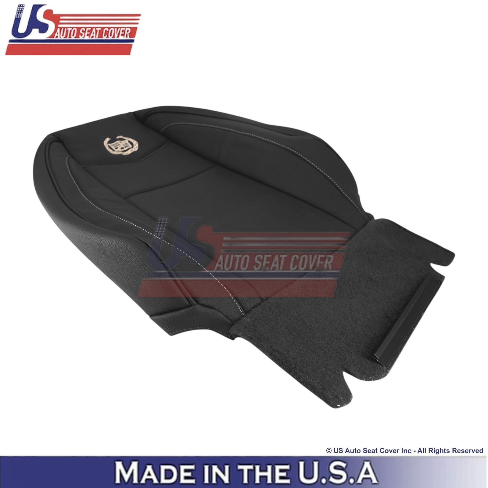 2007-2014 For Cadillac Escalade Platinum Leather Front Seat Covers Ebony Black