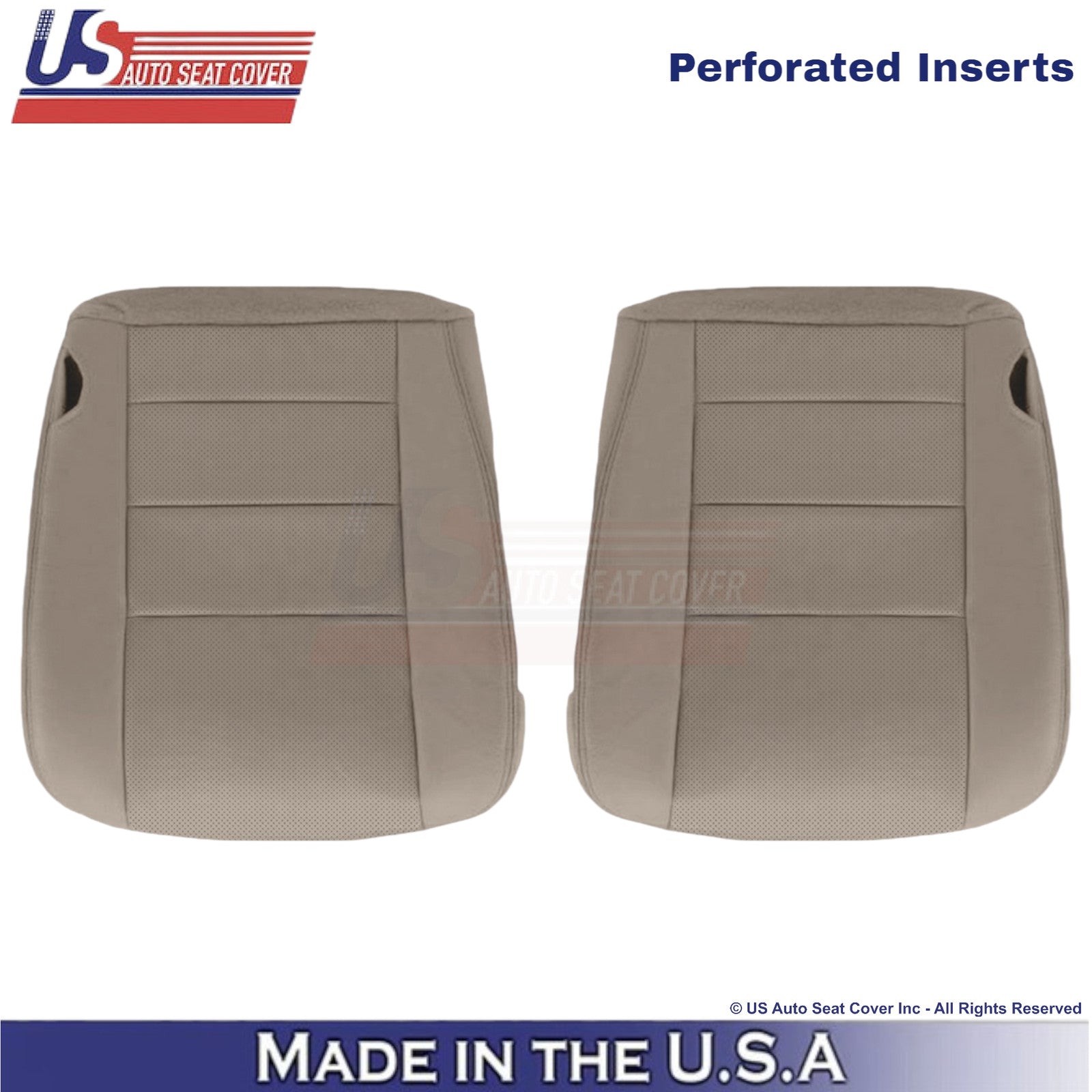 2002-2003 For Ford F250 F350 Lariat Leatherette Perf Front Bottom OEM Covers Tan