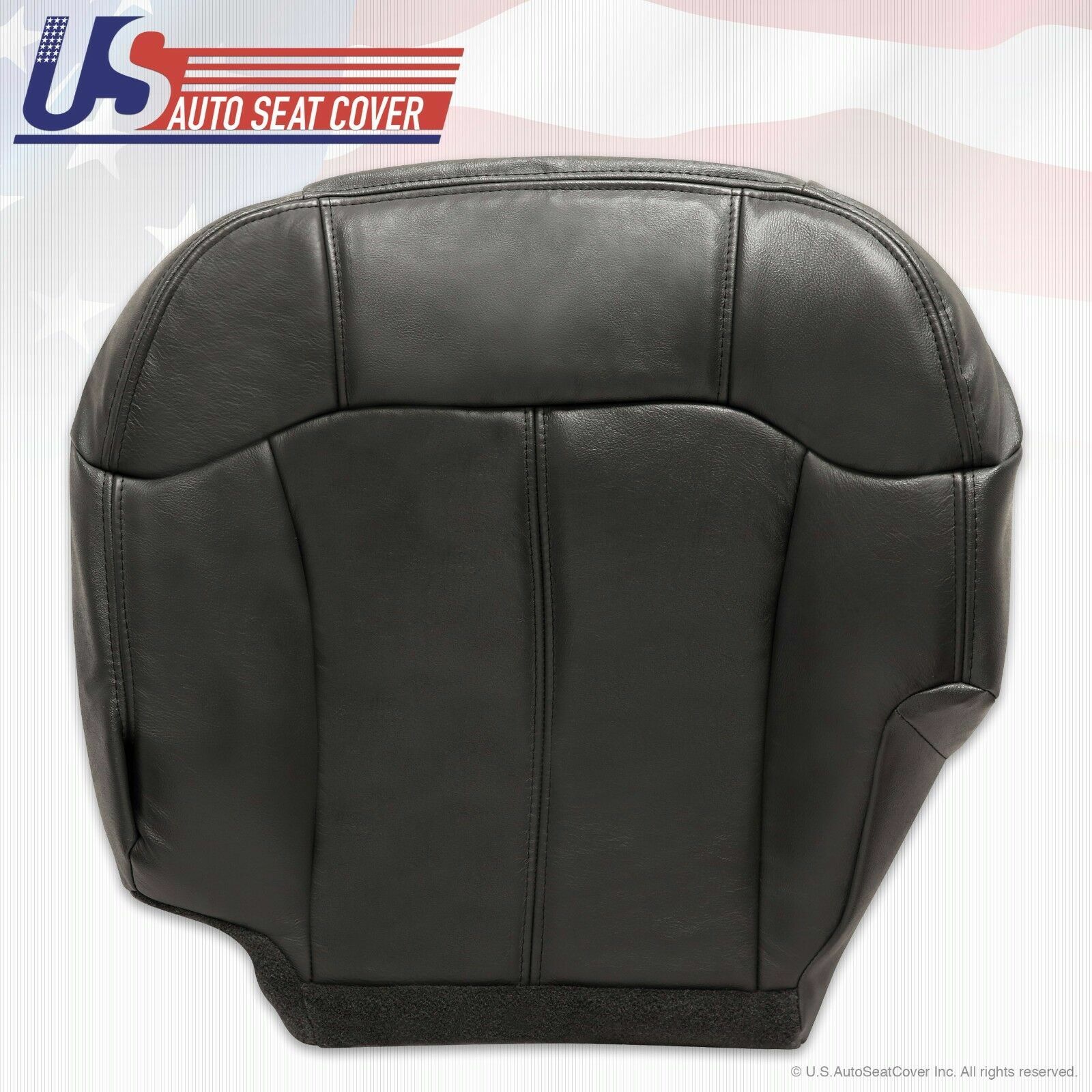 1999 - 02 Silverado Driver & Passenger Bottom Leather Seat Covers Very Dark Gray