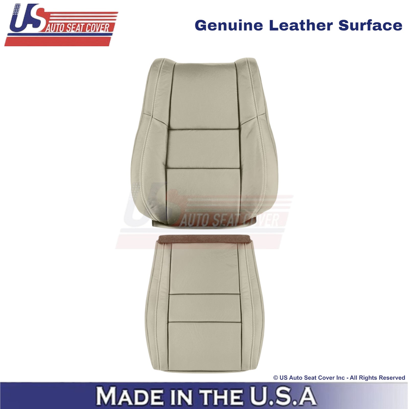 2011-2022 For Dodge Durango Genuine Leather Driver Seat Covers Light Frost Beige