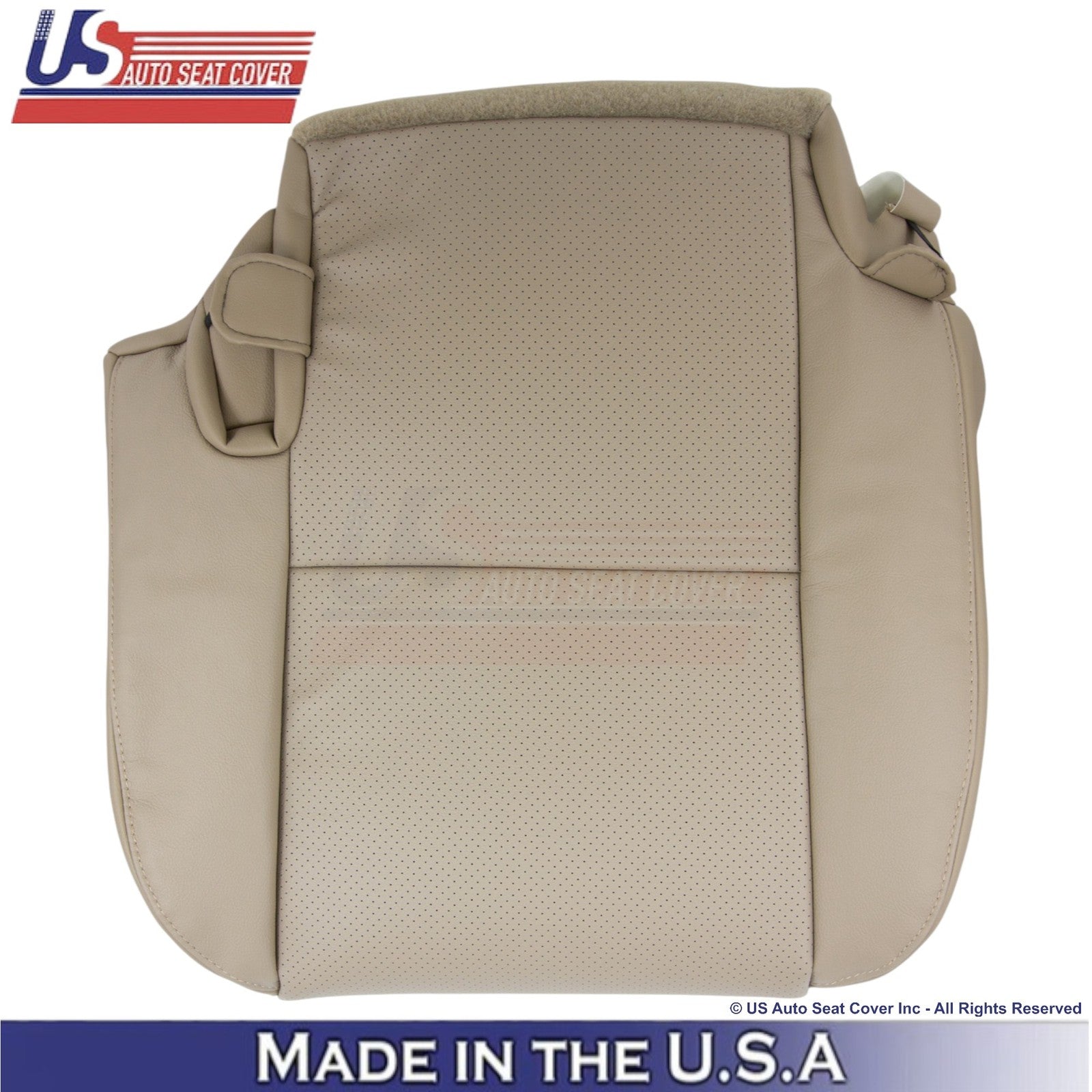 2011 Fits Toyota Tundra Genuine Leather Perf. Rear Bottom Seat Covers Sand Beige