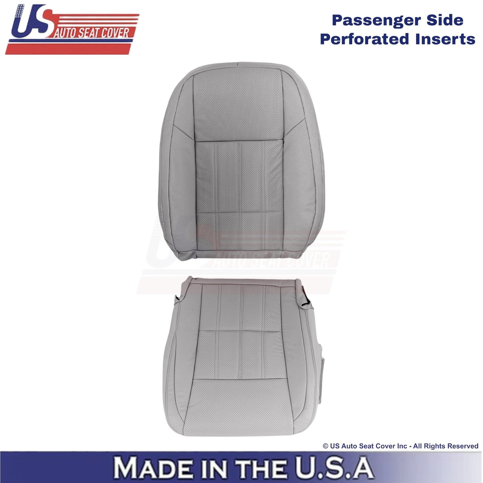 2016-2018 Fits Lexus ES 350 Leather Passenger Side Seat Covers Stratus Gray