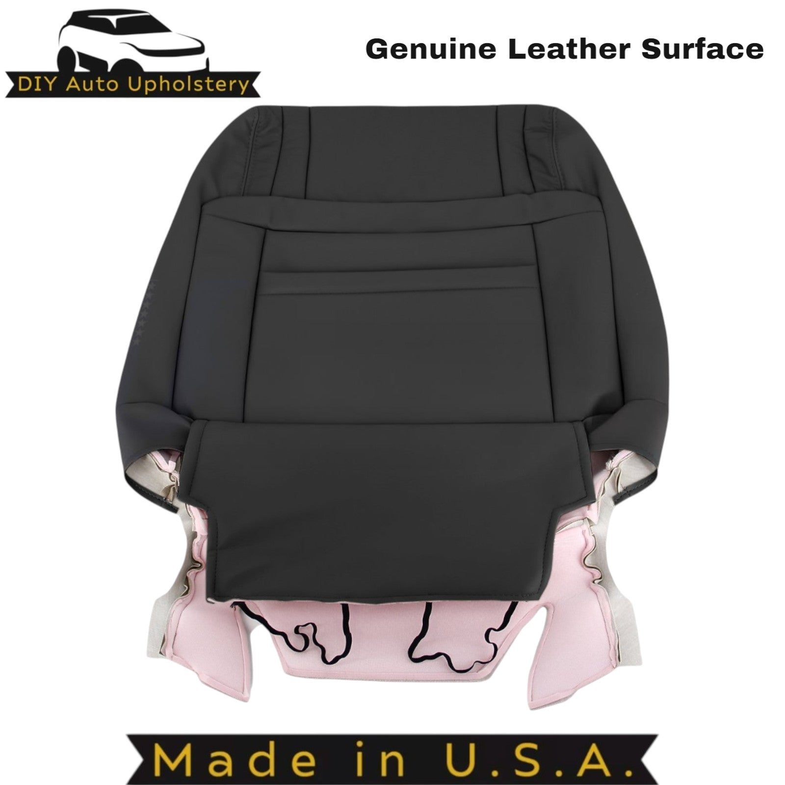 2007-2013 For Toyota Tundra Genuine Leather Passenger Top Seat Cover Black
