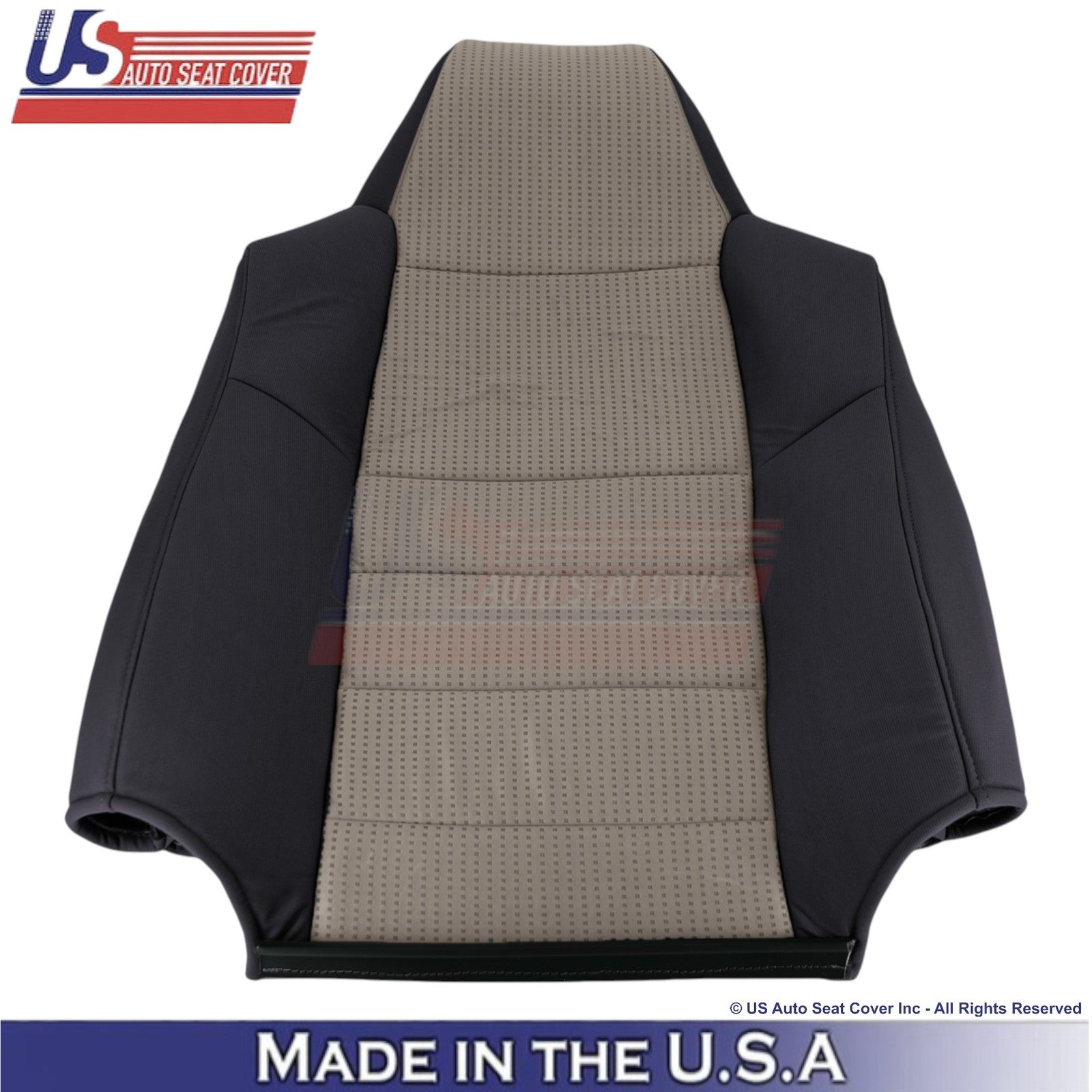 2008-2010 Fits Ford F-250 XLT Cloth Front Top Seat Covers 2-Tone Black & Gray