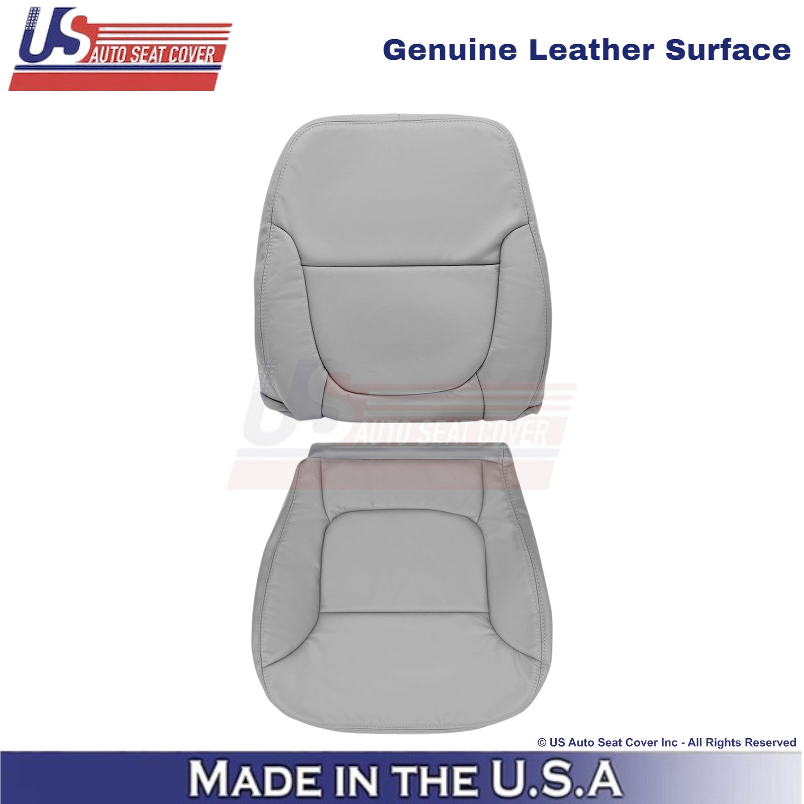 2001-2004 Fits Toyota Tundra Front Driver Genuine Leather Covers Light Charcoal