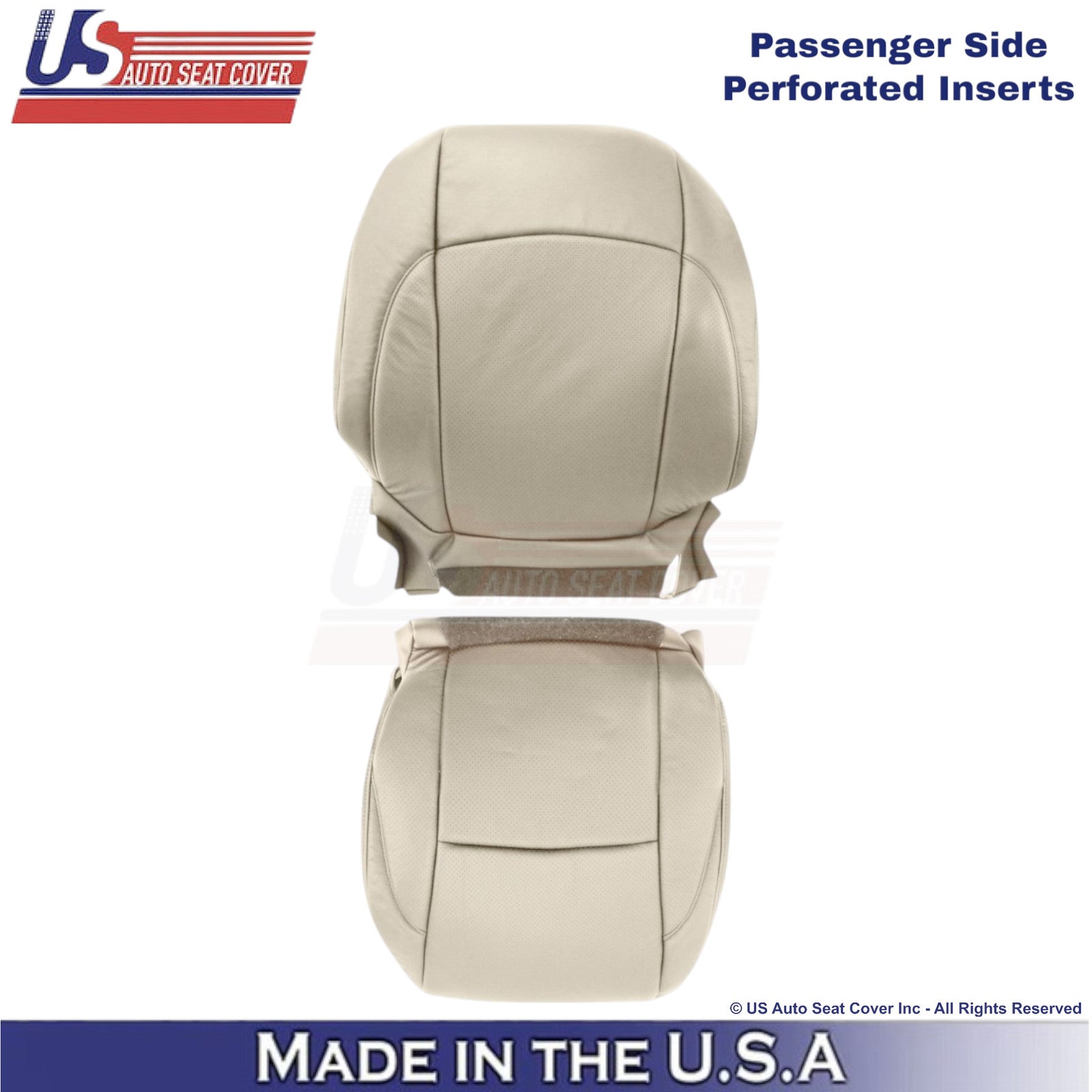 2007-2012 For Lexus ES350 Leather Perf. Front Passenger Seat Cover Parchment Tan