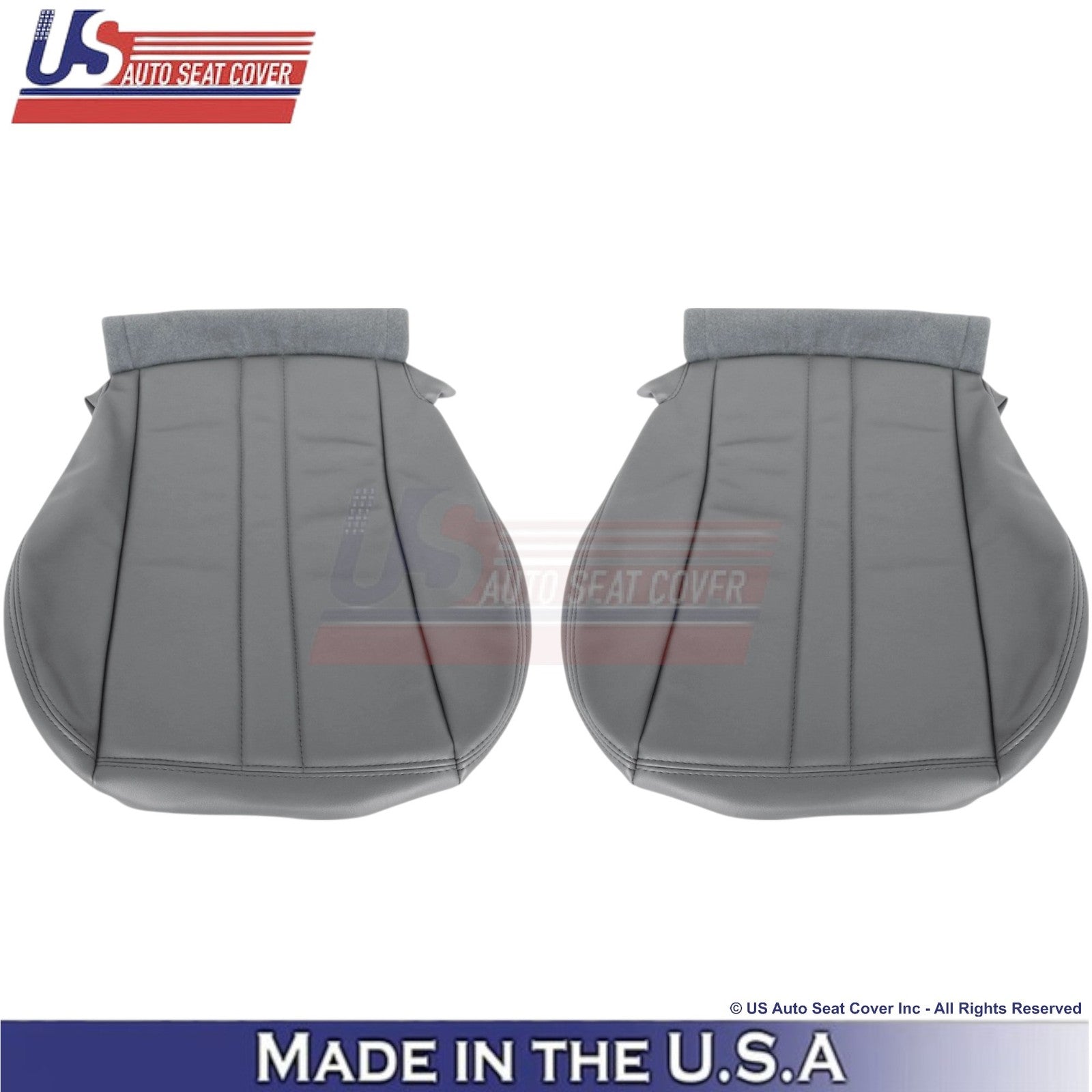 2003-2009 Fits GMC Topkick Bottom Leatherette Replacement Seat Covers Pewter
