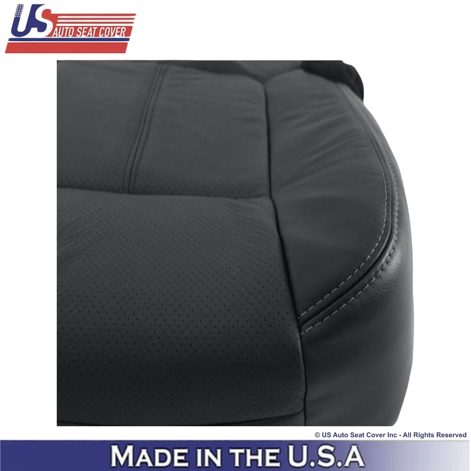 2011-2016 For Ford F-250 Lariat Genuine Leather Driver Bottom Seat Cover Black