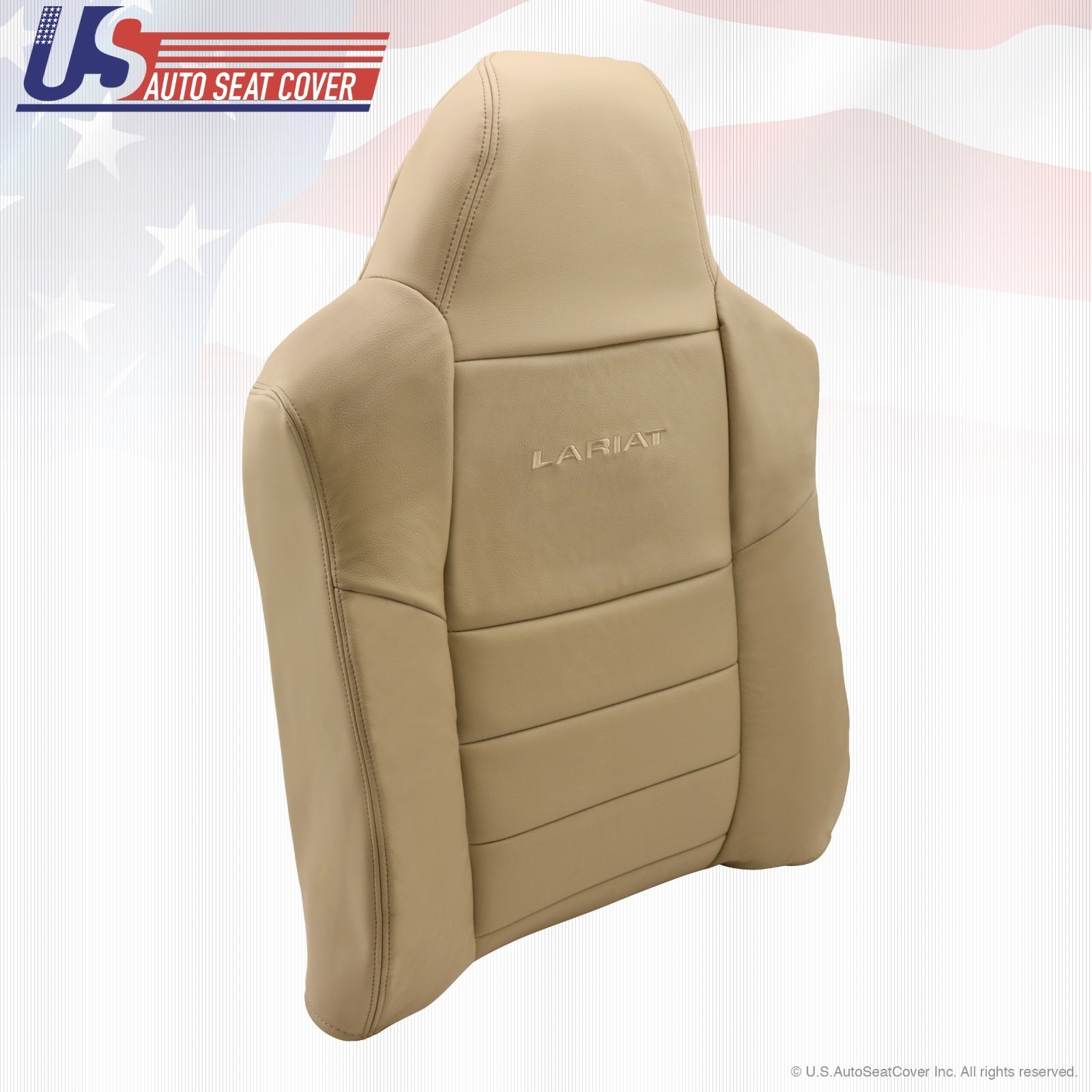 2002 ~ 07 Ford F250 F-350 Super Duty Driver Lean Back Leather Seat Cover Med Tan