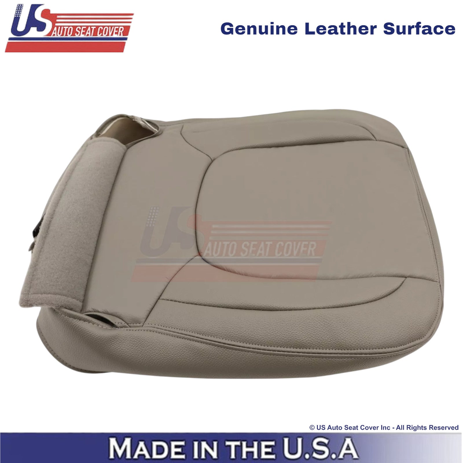 2004-2005 For Dodge Ram 2500 Laramie Leather Driver Bottom Seat Cover Taupe