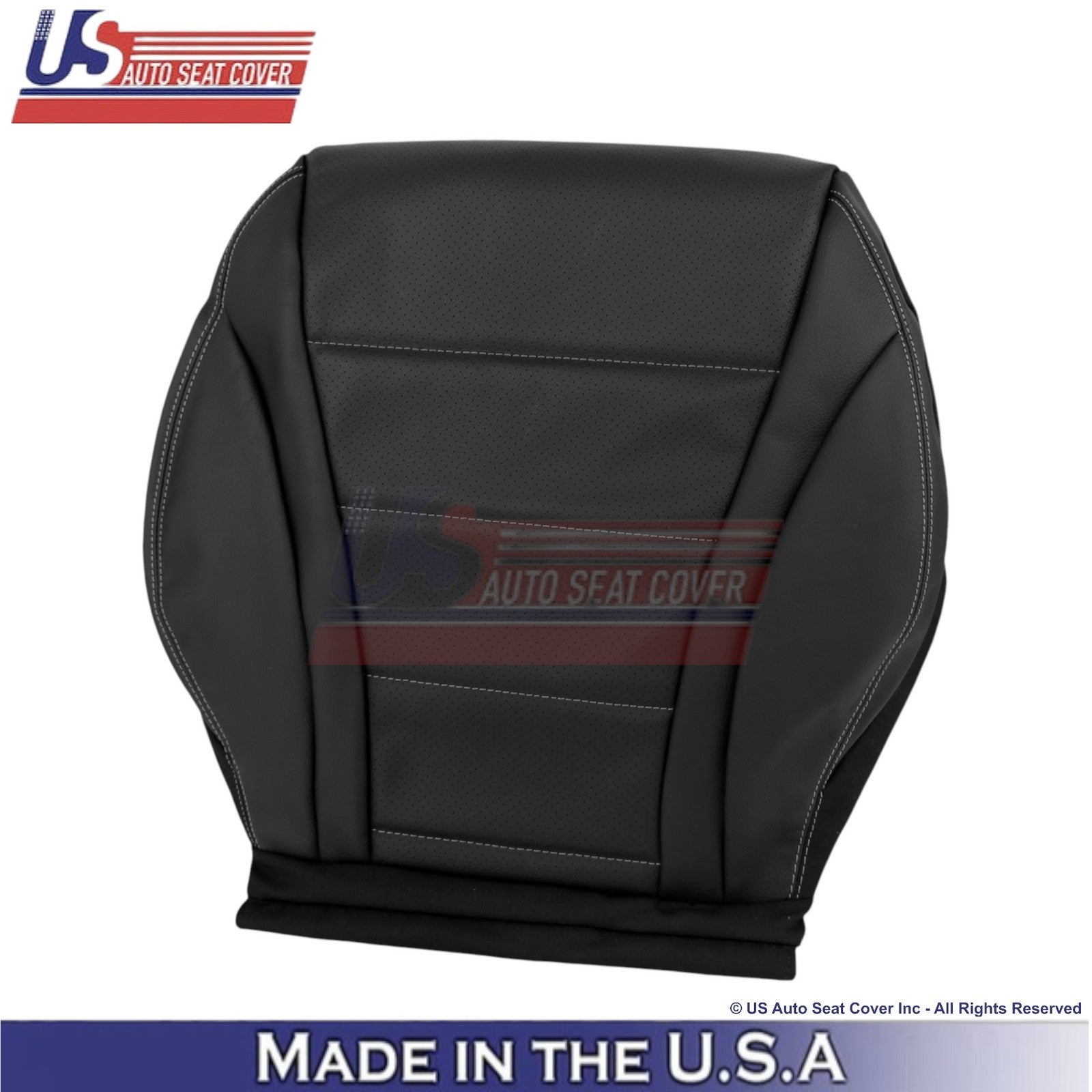 16-21 For Mercedes Benz GLC Class Leather Passenger Covers Black - White Stitch