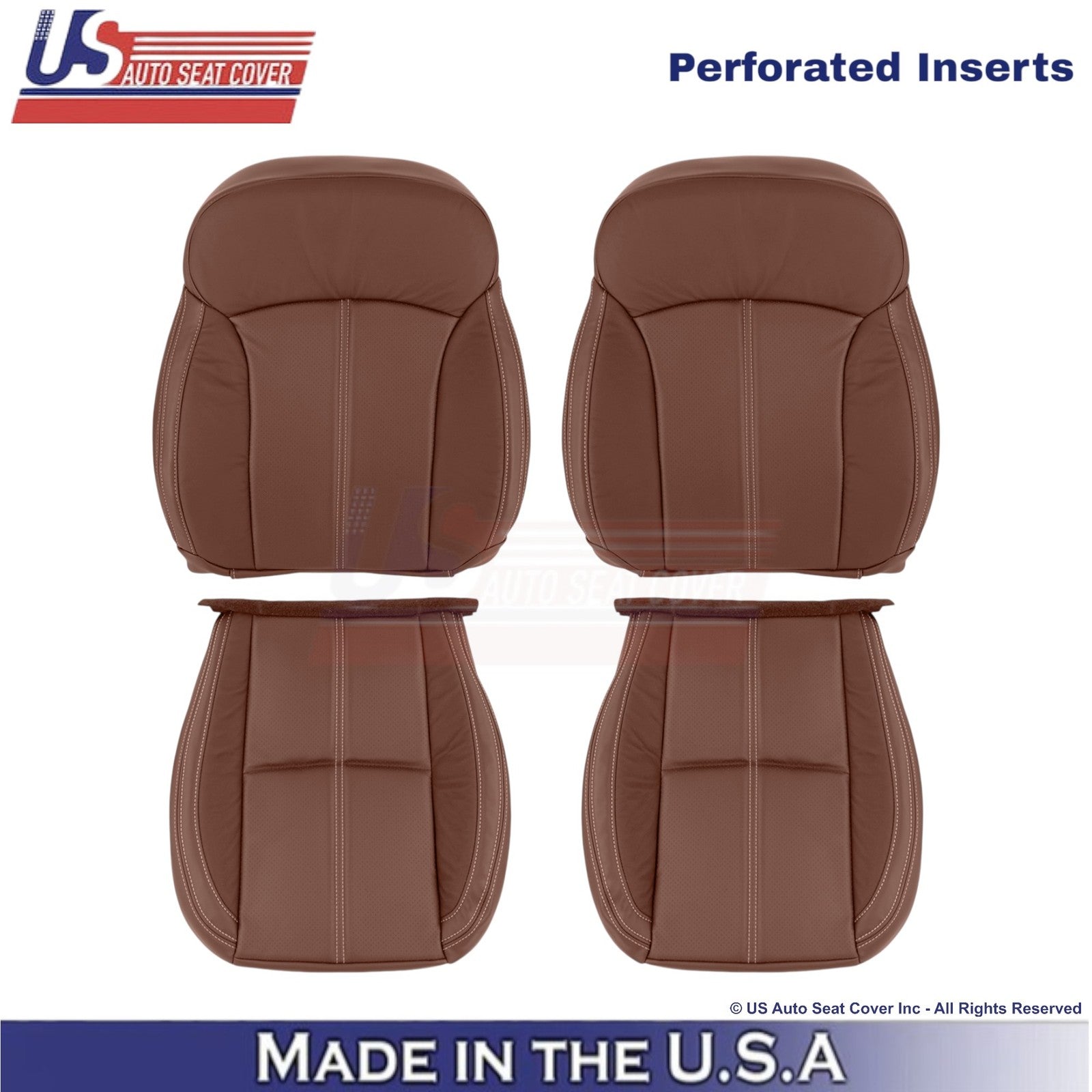 2017-2018 Fits Subaru Forester Touring Leather Front Seat Covers Saddle Brown