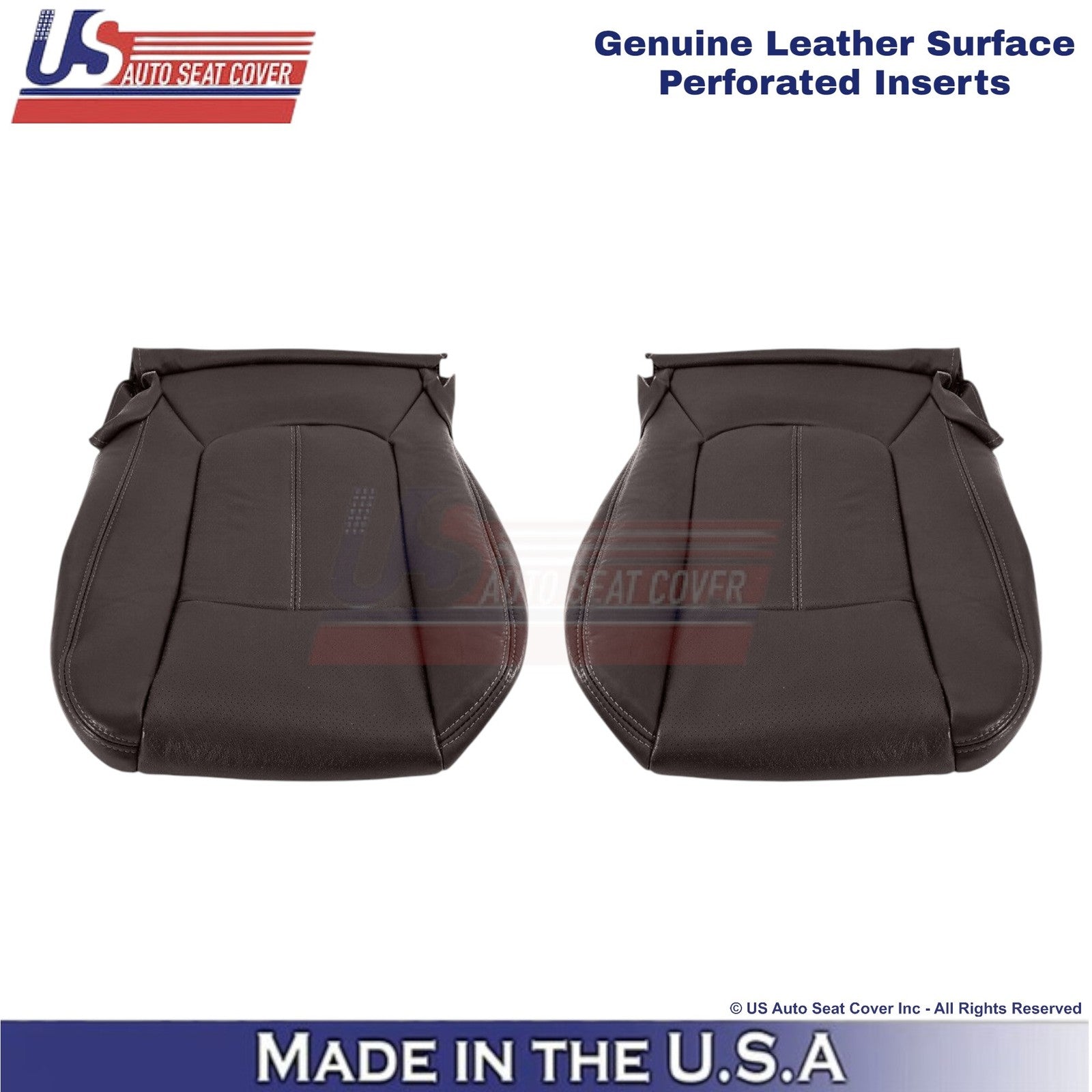 2015-2016 For Ford F250 F350 Genuine Leather Front Bottom Seat Covers Mesa Brown